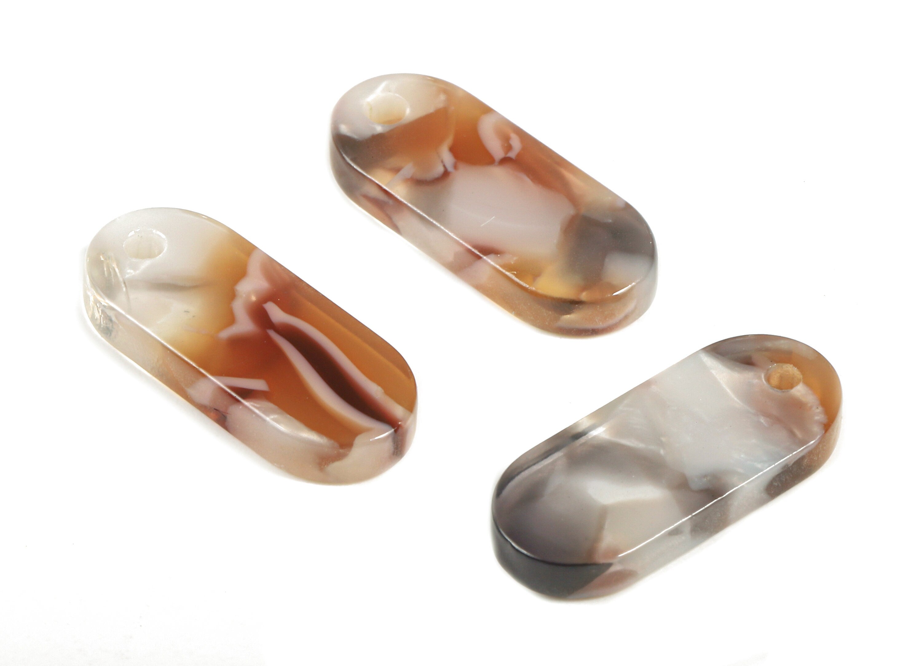 Acetate Oval Charms - Oval Earrings and Pendant - Earring Findings - Jewelry Supplies - Color Code: A372- 18.78x7.85x2.7mm - AC1578-A372 - DOMEDBAZAAR