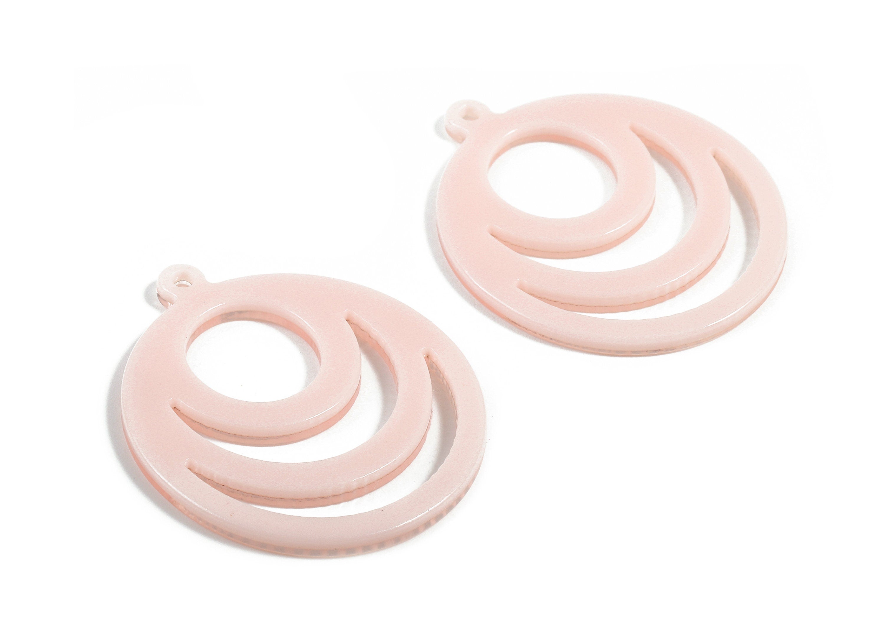Acetate Round Charms - Round Earrings and Pendant - Earring Findings - Jewelry Supplies - Color Code:A377 - 35.37x29.61x2.9mm - AC1716-A377 - DOMEDBAZAAR