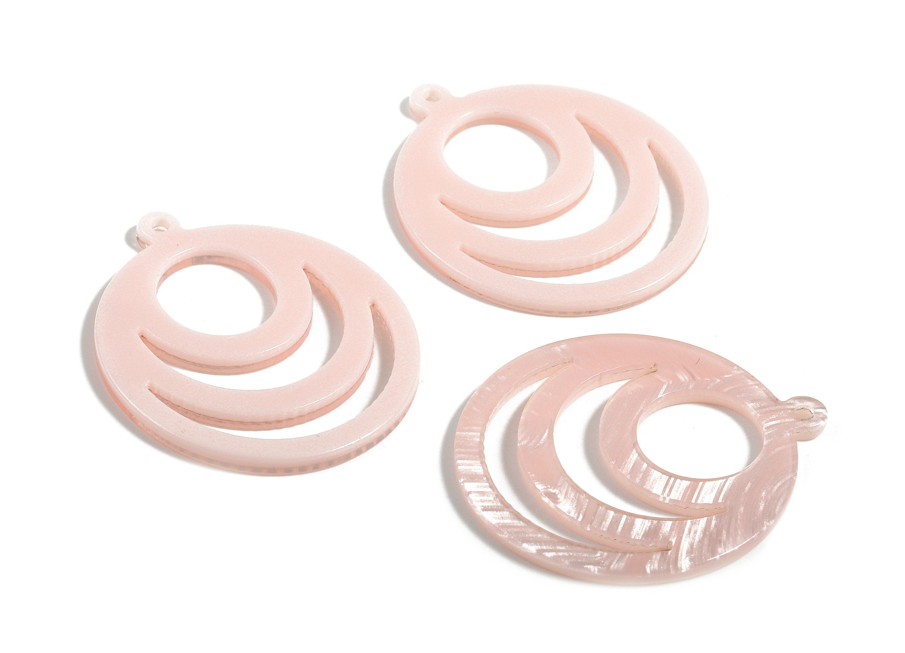 Acetate Round Charms - Round Earrings and Pendant - Earring Findings - Jewelry Supplies - Color Code:A377 - 35.37x29.61x2.9mm - AC1716-A377 - DOMEDBAZAAR