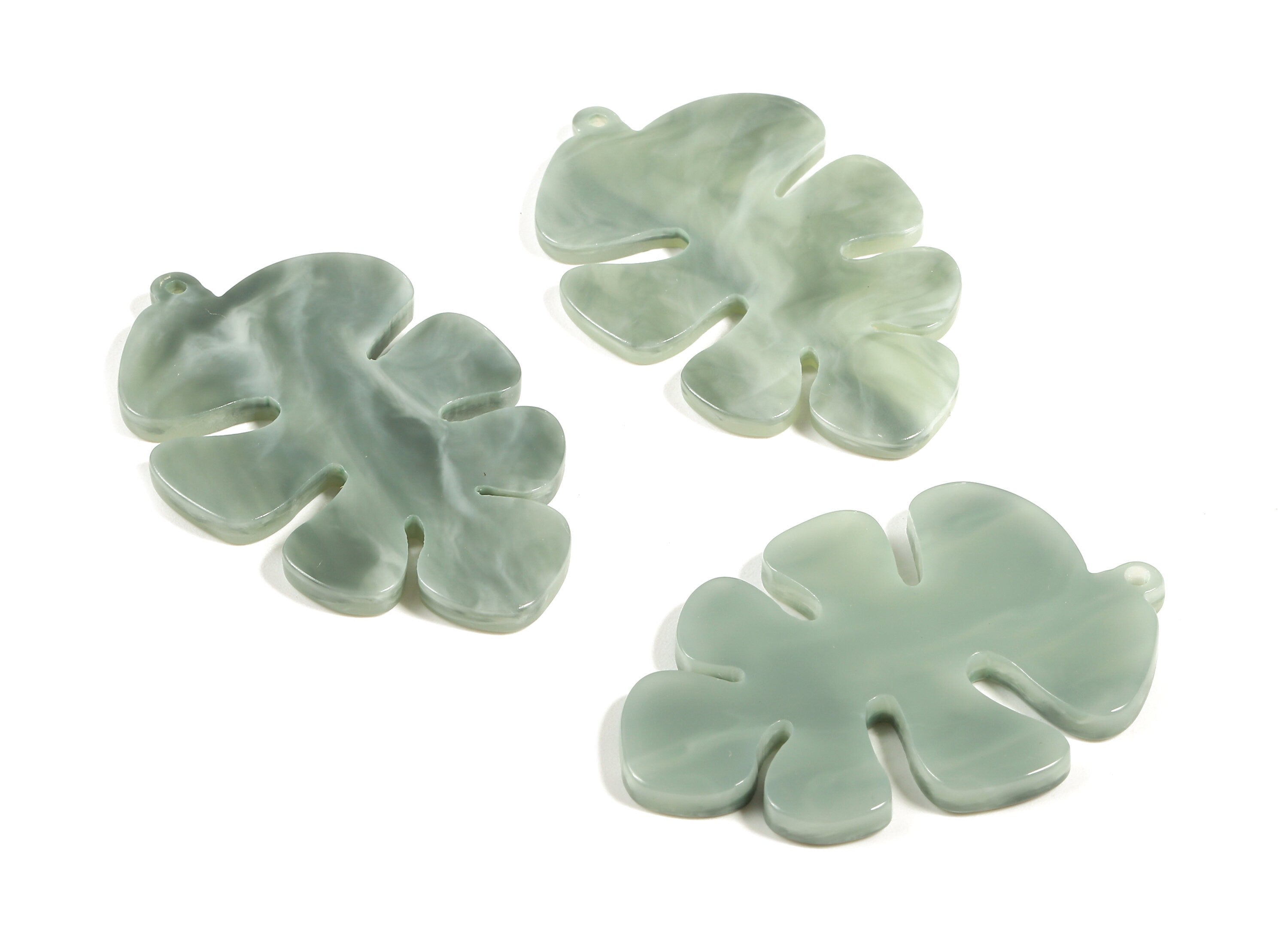 Acetate Leaf Charms - Leaf Earrings and Pendant - Earring Findings - Jewelry Supplies - Color Code:A380 - 45.47x30.43x2.63mm - AC1720-A380 - DOMEDBAZAAR