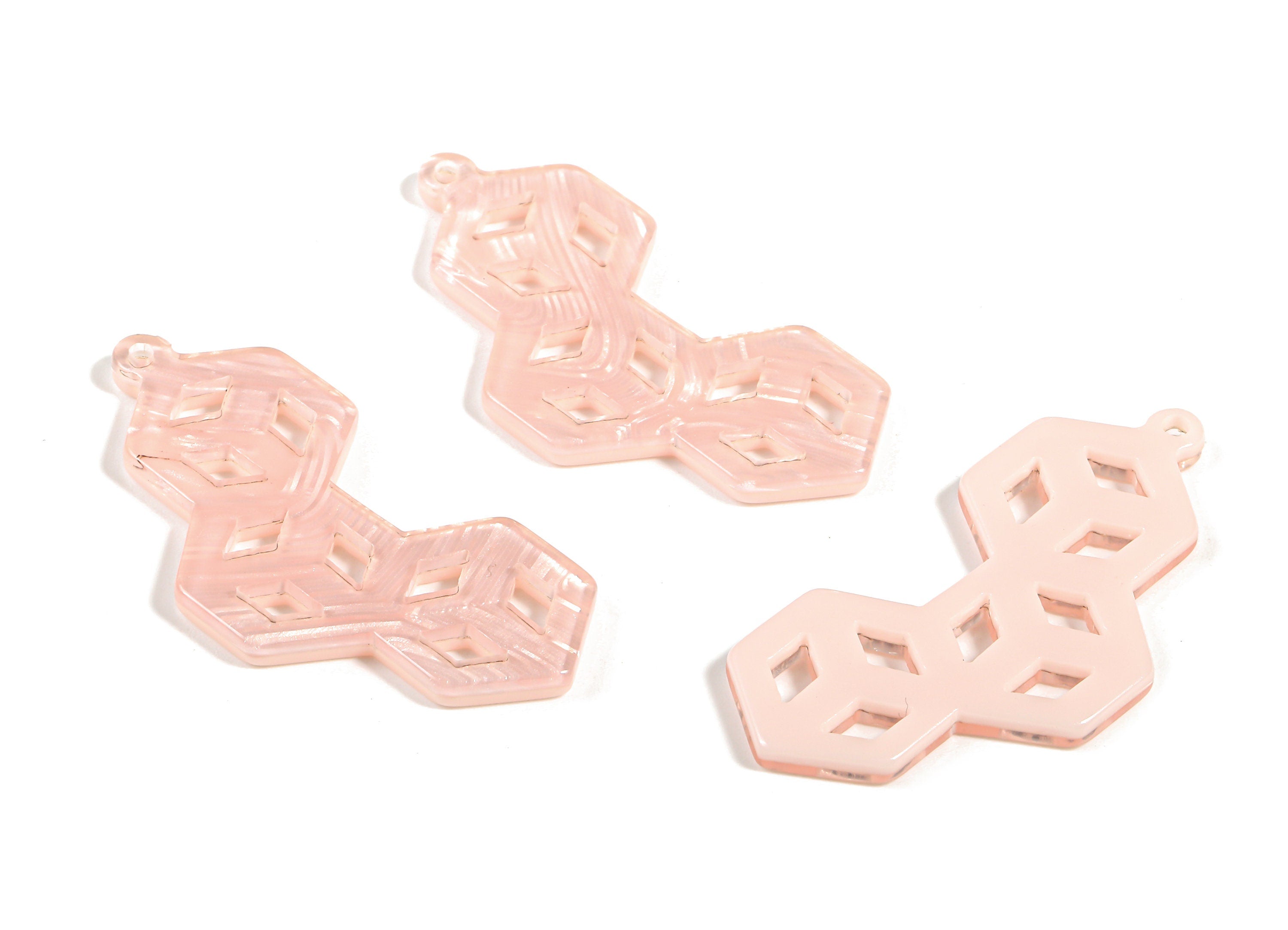 Acetate Honeycomb Charm - Honeycomb Earring and Pendant - Earring Finding - Color Code:A377 - 39.46x19.25x2.82mm - AC1718-A377 - DOMEDBAZAAR