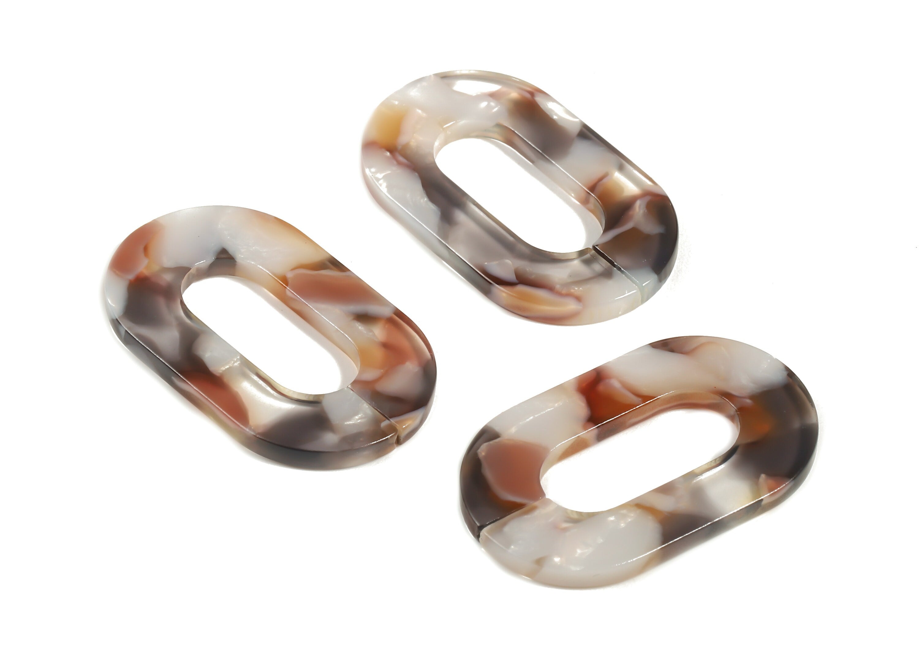 Acetate Oval Charms - Laser Cut Open Oval Flat Cable Chain - Acetate Oval Connectors - Color Code: A372 - 32.52x19.75x2.66mm - AC1148-A372 - DOMEDBAZAAR