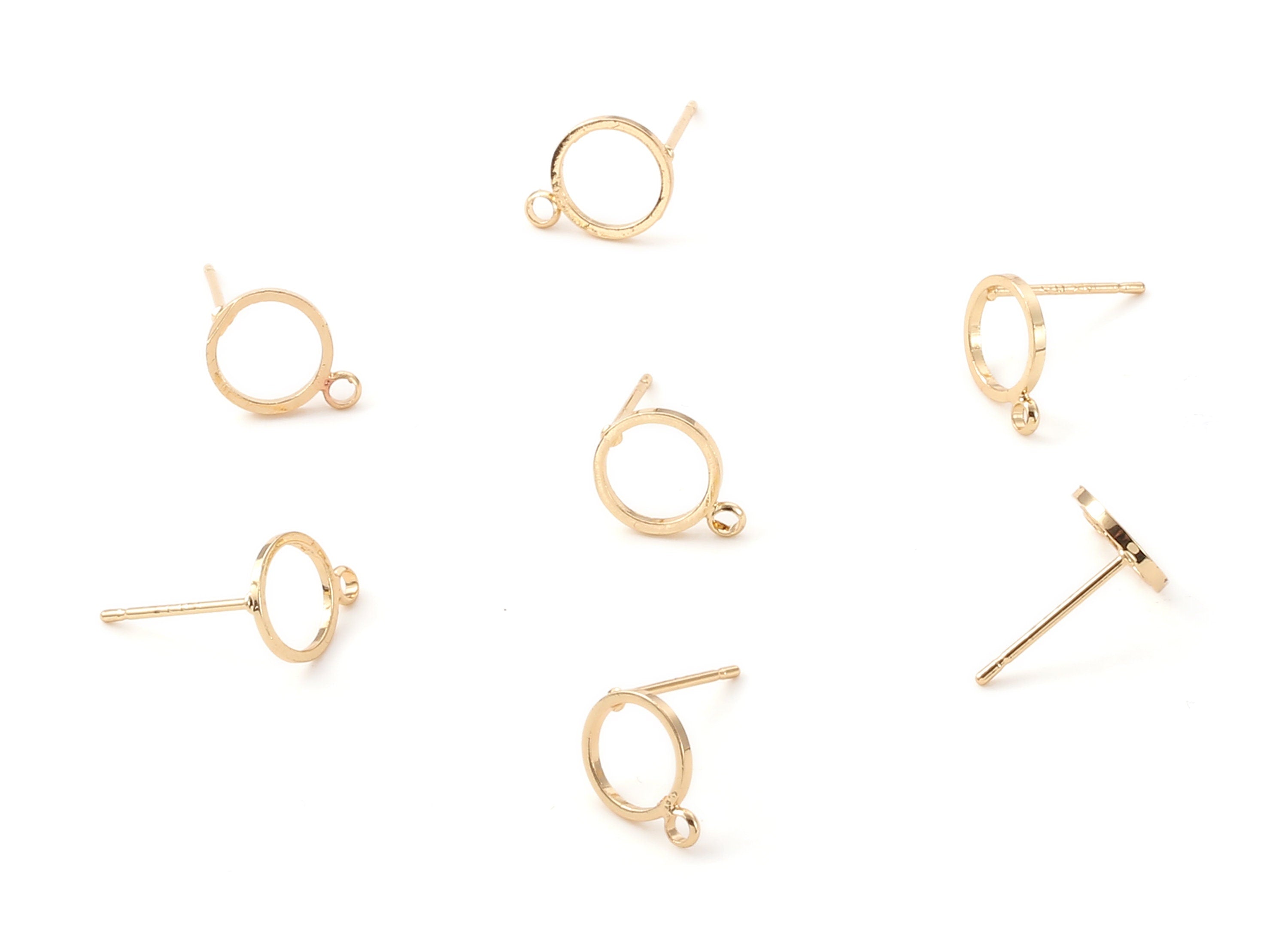 Brass Round Earing Post - Brass Circle Earring Stud - 18K Real Gold Plated Brass - Jewelry Supplies - 310.8x8.28x0.86mm - RGP1222 - DOMEDBAZAAR