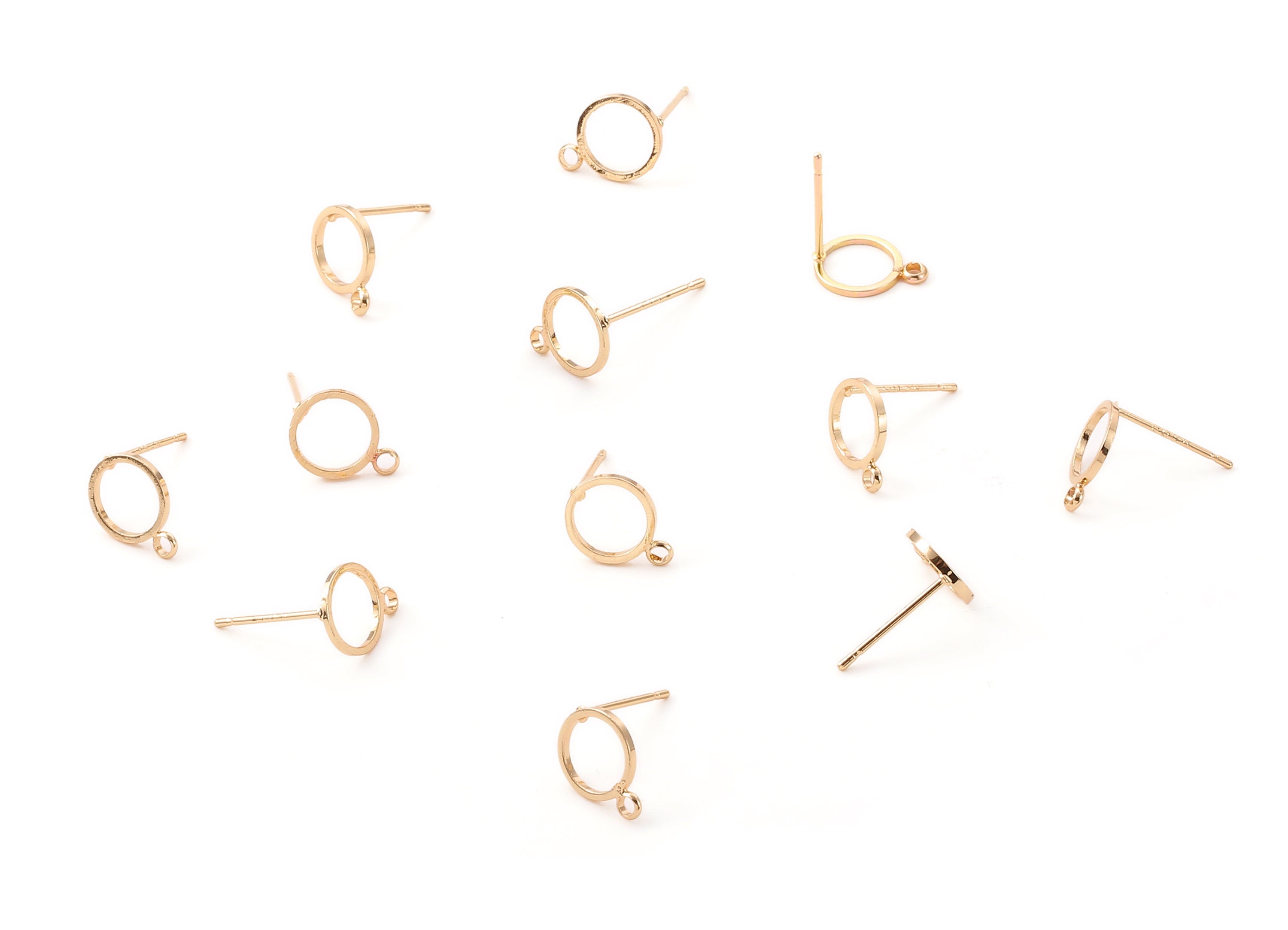 Brass Round Earing Post - Brass Circle Earring Stud - 18K Real Gold Plated Brass - Jewelry Supplies - 310.8x8.28x0.86mm - RGP1222 - DOMEDBAZAAR
