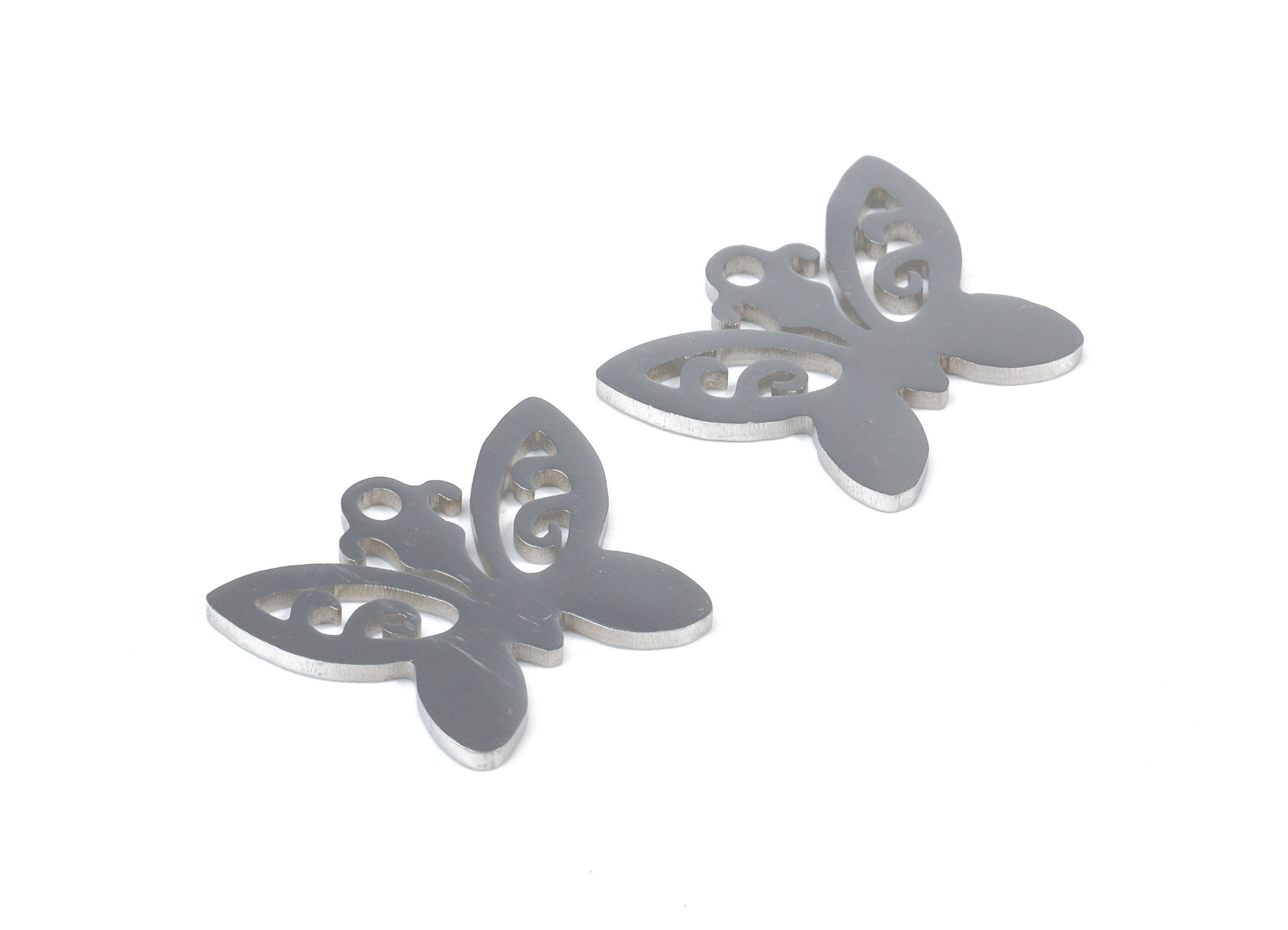 Stainless Steel Butterfly Charms - Butterfly Earrings and Pendant - Bracelet Pendant - Jewelry Supplies - 16.29x13.53x0.95mm - SS1029 - DOMEDBAZAAR