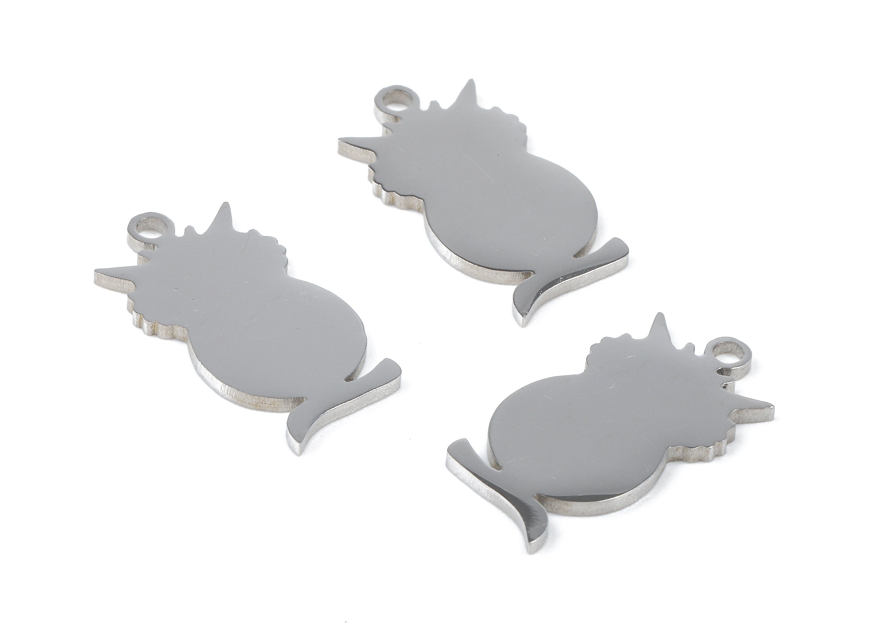 Stainless Steel Hoot Owl Charms - Hoot Owl Earrings and Pendant - Bracelet Pendant - Jewelry Supplies - 16.58x8.78x0.95mm - SS1077 - DOMEDBAZAAR