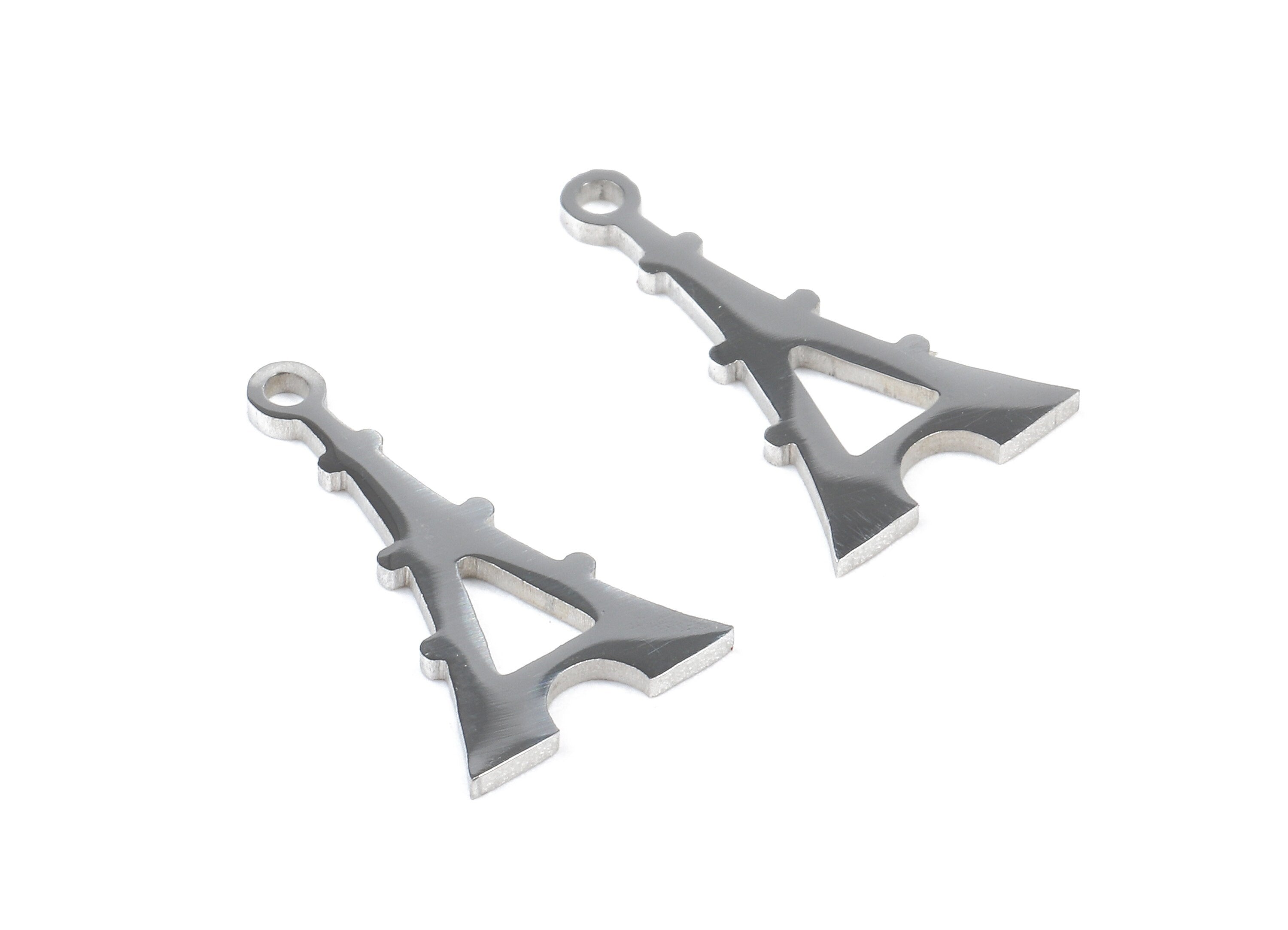 Stainless Steel Eiffel Tower Charms - Eiffel Tower Earrings and Pendant - Bracelet Pendant - Jewelry Supplies - 17.37x9.99x0.95mm - SS1075 - DOMEDBAZAAR