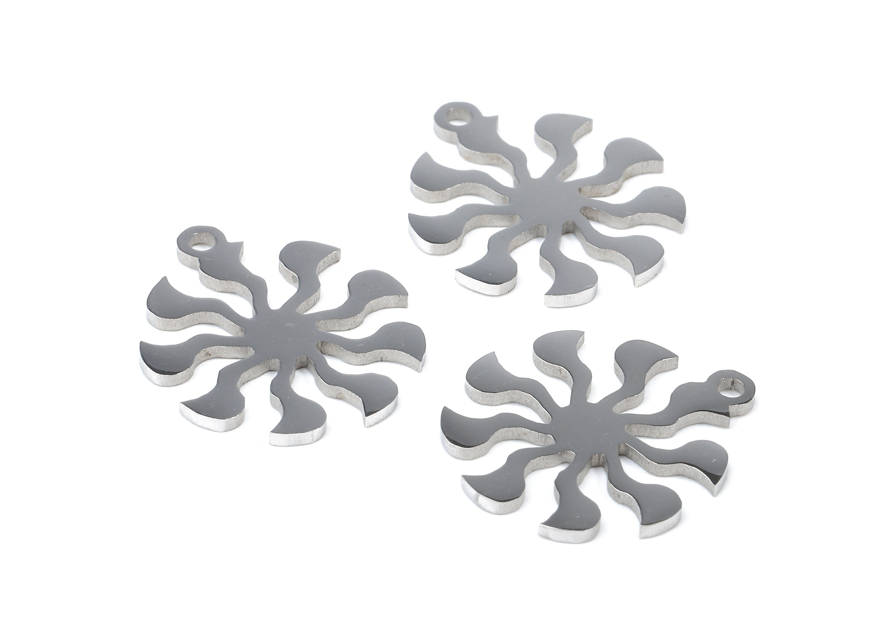 Stainless Steel Sun Charms - Sun Earrings and Pendant - Bracelet Pendant - Jewelry Supplies - 17.44x15.33x0.94mm - SS1024 - DOMEDBAZAAR