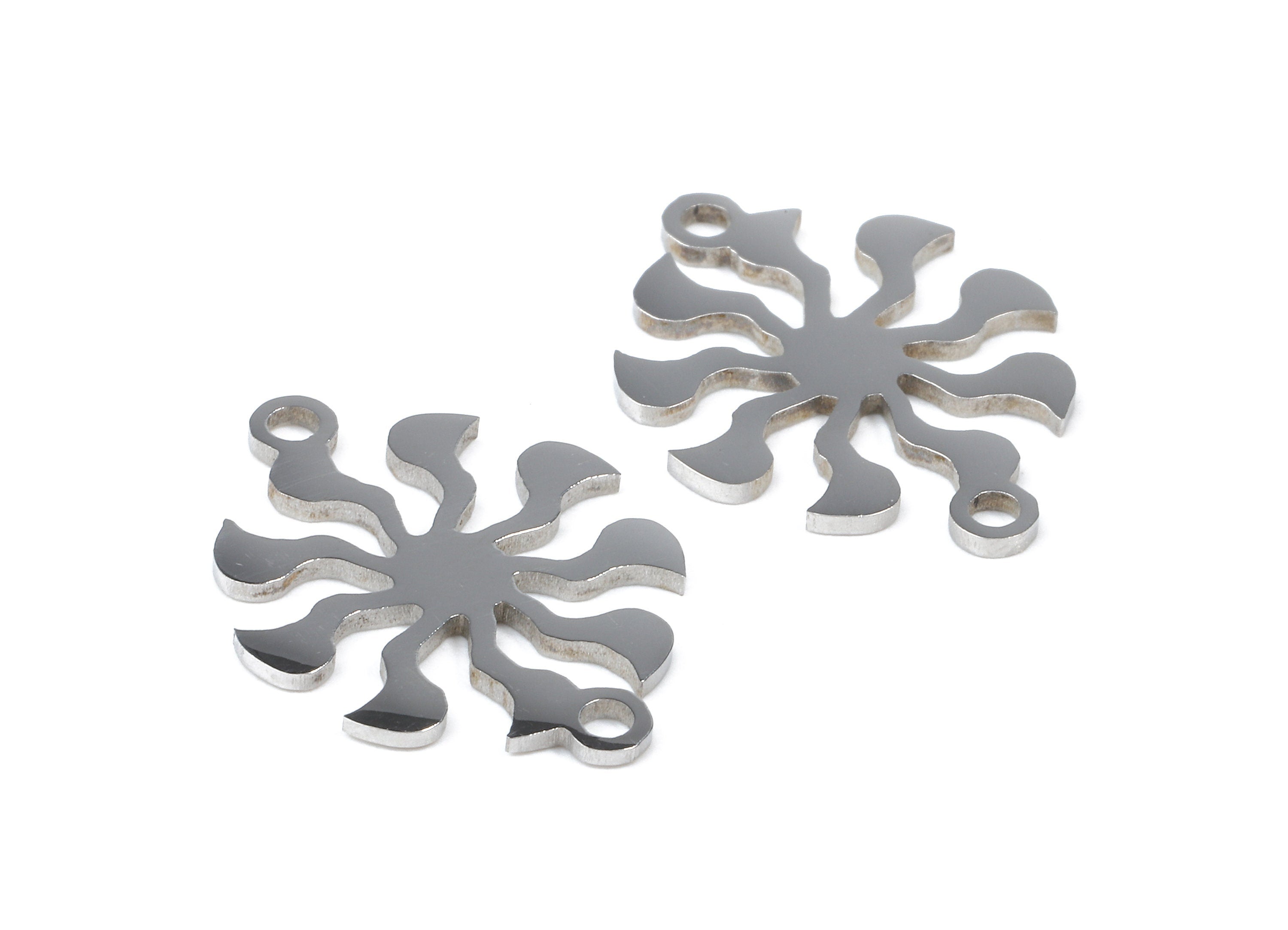 Stainless Steel Sun Connector - Sun Earrings Charms and Pendant - Bracelet Pendant - 19.53x15.33x0.94mm - SS1125 - DOMEDBAZAAR