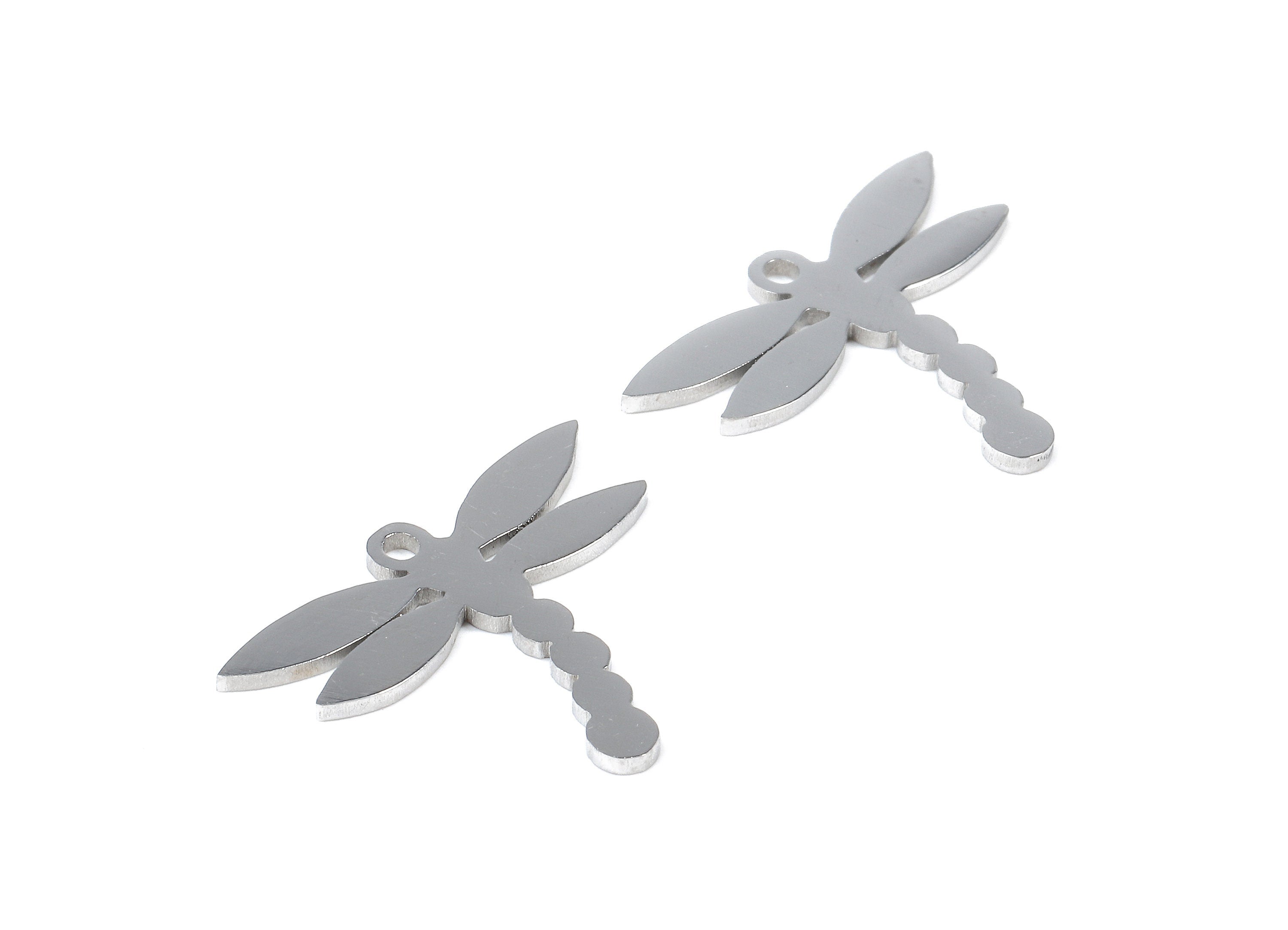 Stainless Steel Dragonfly Charms - Dragonfly Earrings and Pendant - Bracelet Pendant - Jewelry Supplies - 20.31x15.86x0.95mm - SS1061 - DOMEDBAZAAR