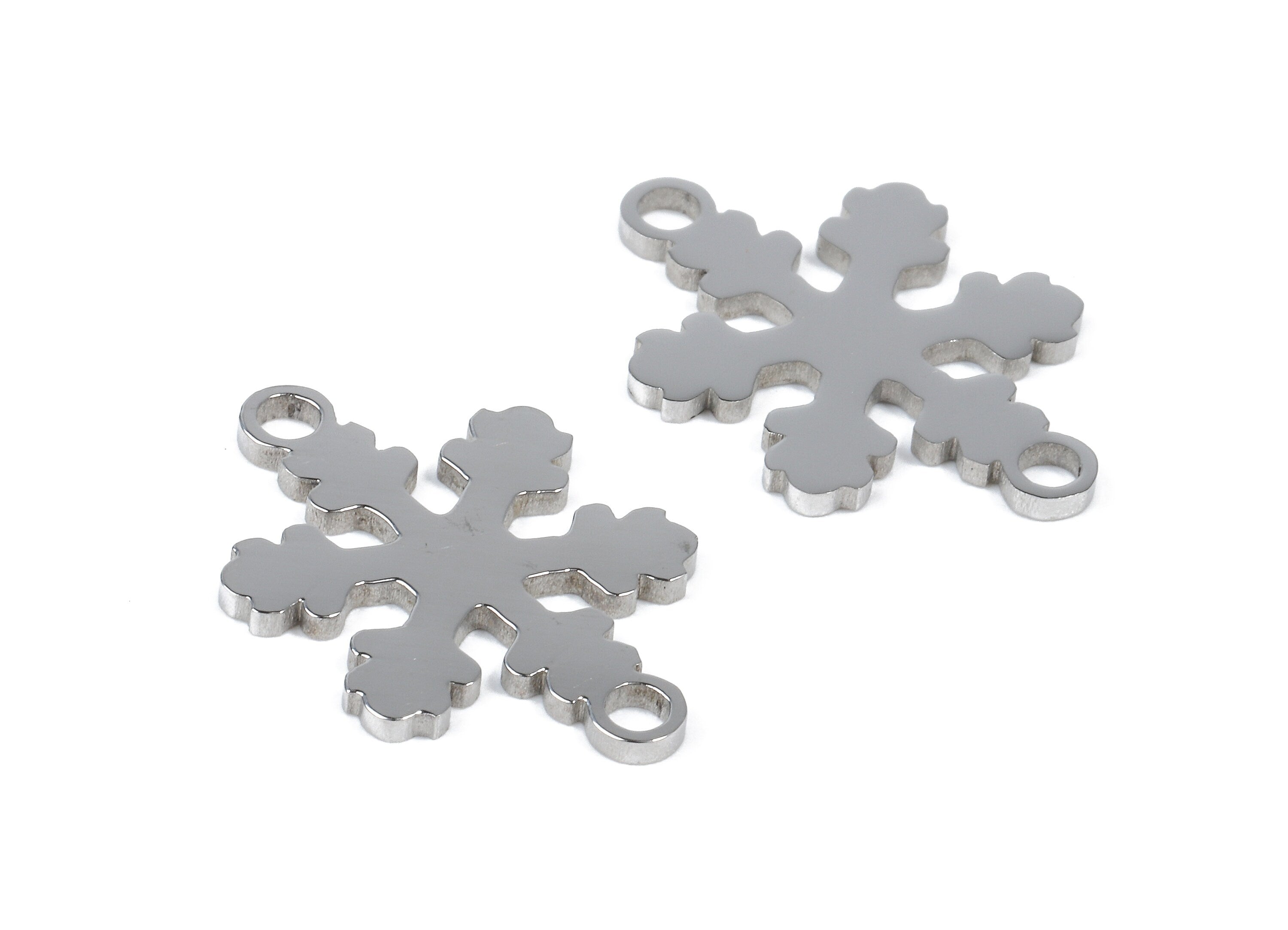 Stainless Steel Snowflake Connector - Snowflake Earrings Charms and Pendant - Bracelet Pendant - 18.77x13.59x0.94mm - SS1130 - DOMEDBAZAAR