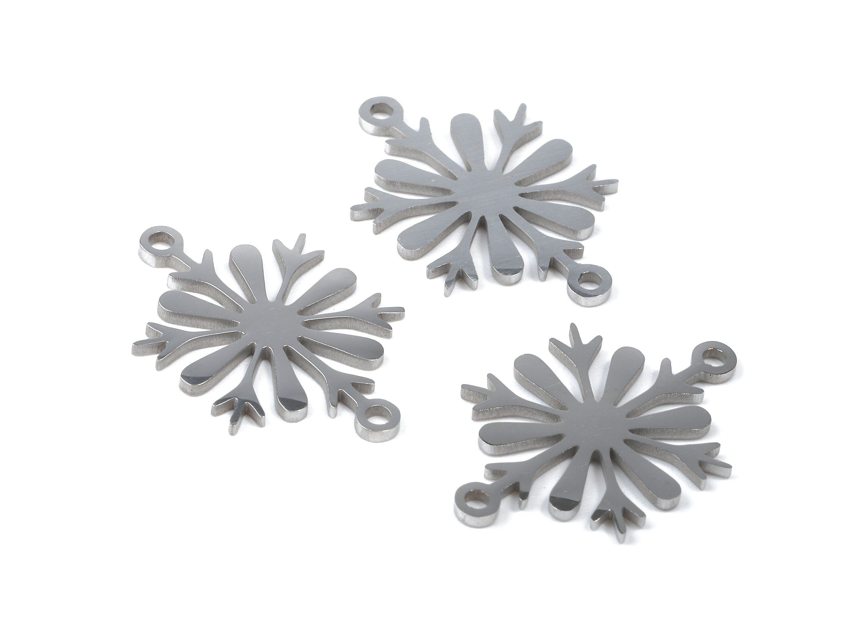 Stainless Steel Flower Connector - Flower Earrings Charms and Pendant - Bracelet Pendant - 20.03x13.48x0.94mm - SS1152 - DOMEDBAZAAR