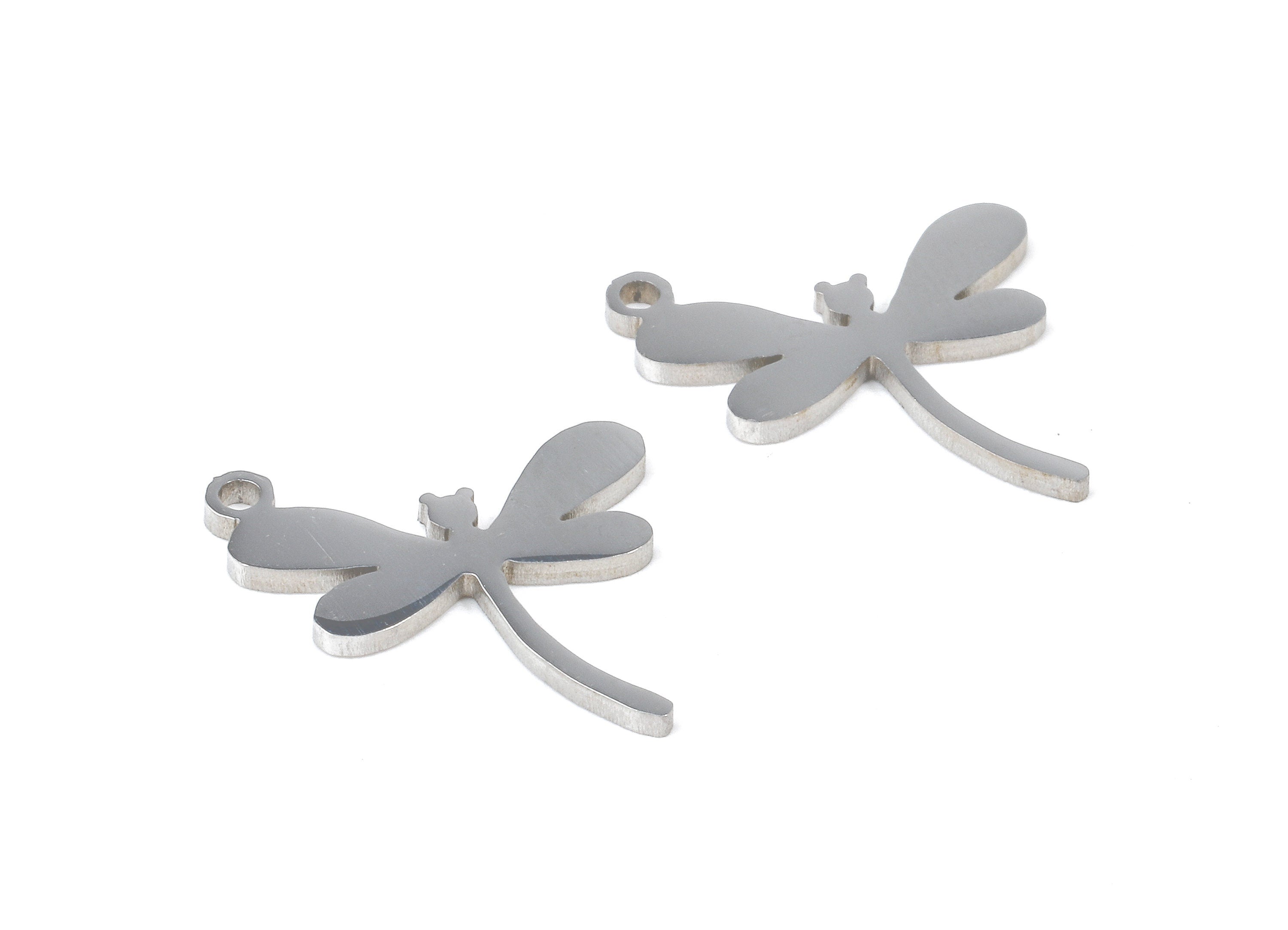 Stainless Steel Dragonfly Charms - Dragonfly Earrings and Pendant - Bracelet Pendant - Jewelry Supplies - 15.18x13.52x0.94mm - SS1059 - DOMEDBAZAAR