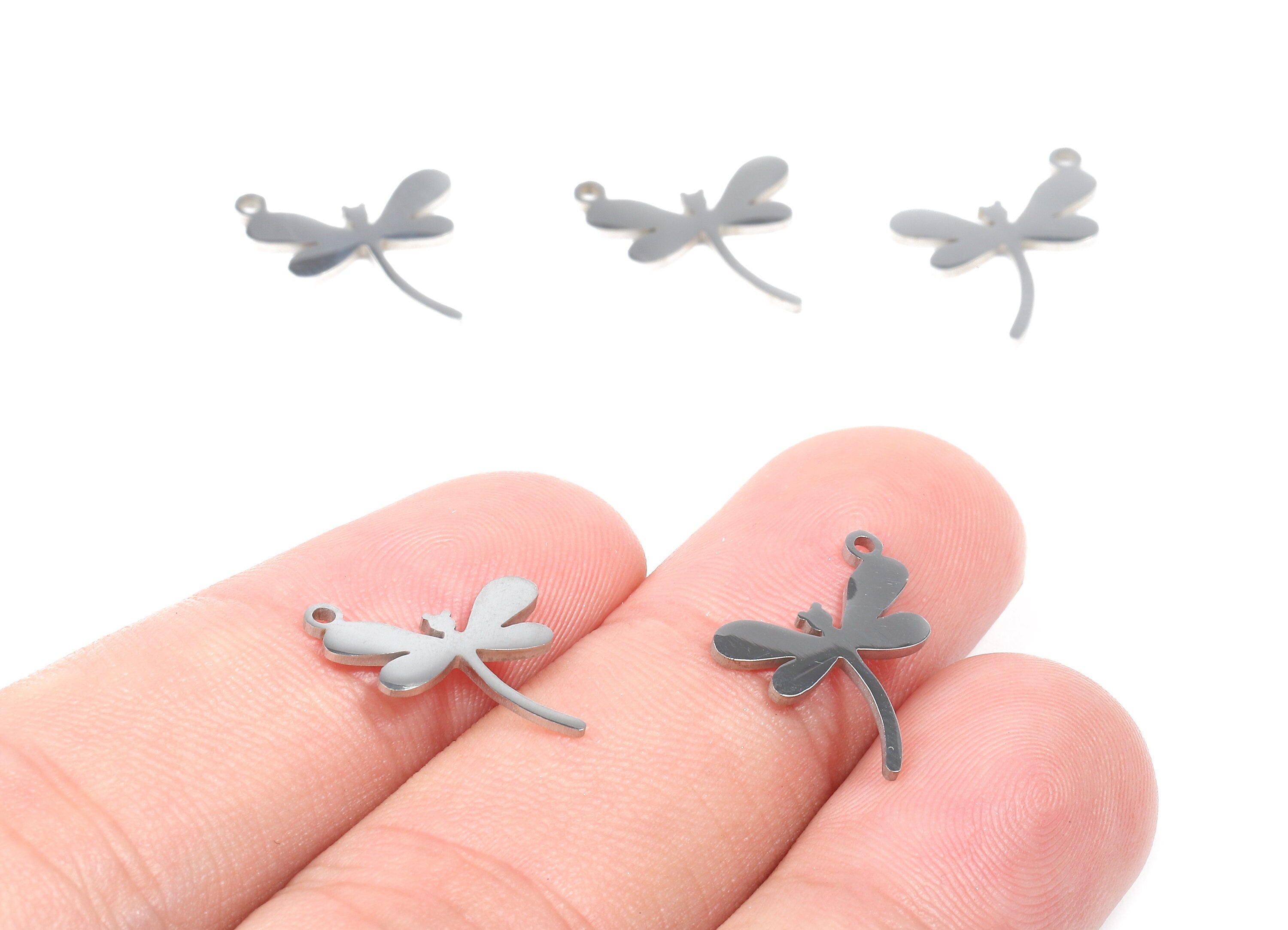 Stainless Steel Dragonfly Charms - Dragonfly Earrings and Pendant - Bracelet Pendant - Jewelry Supplies - 15.18x13.52x0.94mm - SS1059 - DOMEDBAZAAR