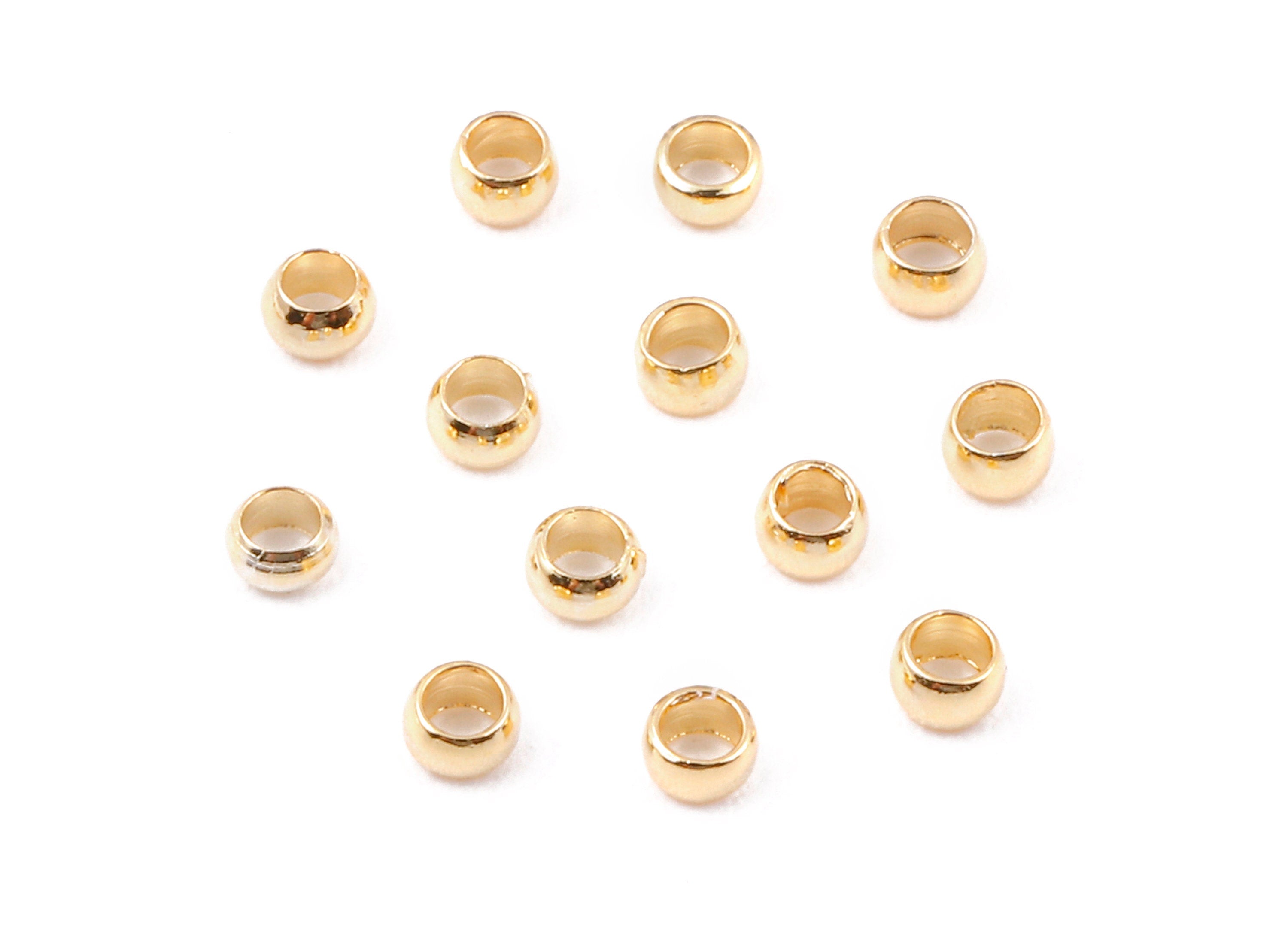 Brass Spacer Ball Beads - 18K Real Gold Plated Brass - Spacer Ball Beads - Earring Findings - Jewelry Supplies - 2.49x2.49x0.49mm - RGP1153 - DOMEDBAZAAR