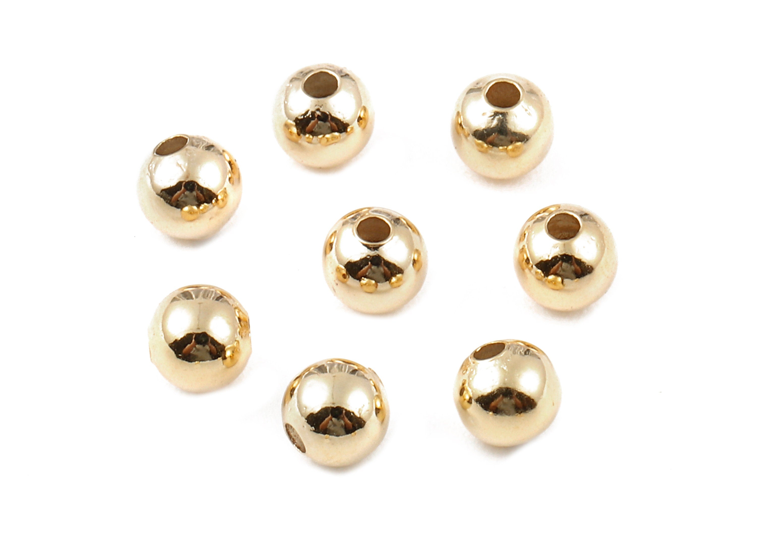 Brass Spacer Ball Beads Charms - Spacer Ball Beads Pendant - 18K Real Gold Plated Brass - Necklace Pendant - 5.02x4.74mm - RGP1161 - DOMEDBAZAAR