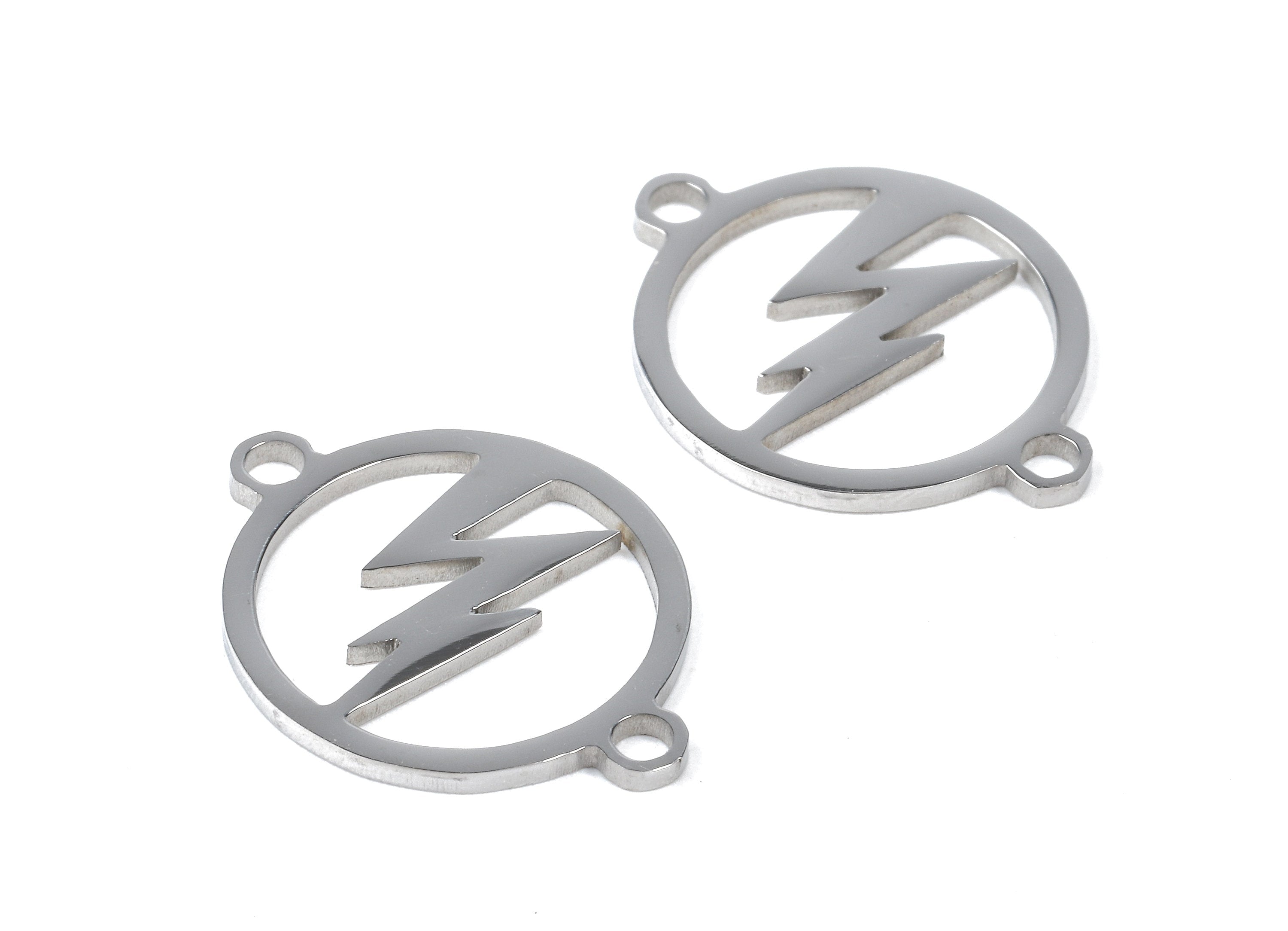 Stainless Steel Flash Connector - Flash Earrings Charms and Pendant - Bracelet Pendant - 19.61x15.35x0.95mm - SS1136 - DOMEDBAZAAR
