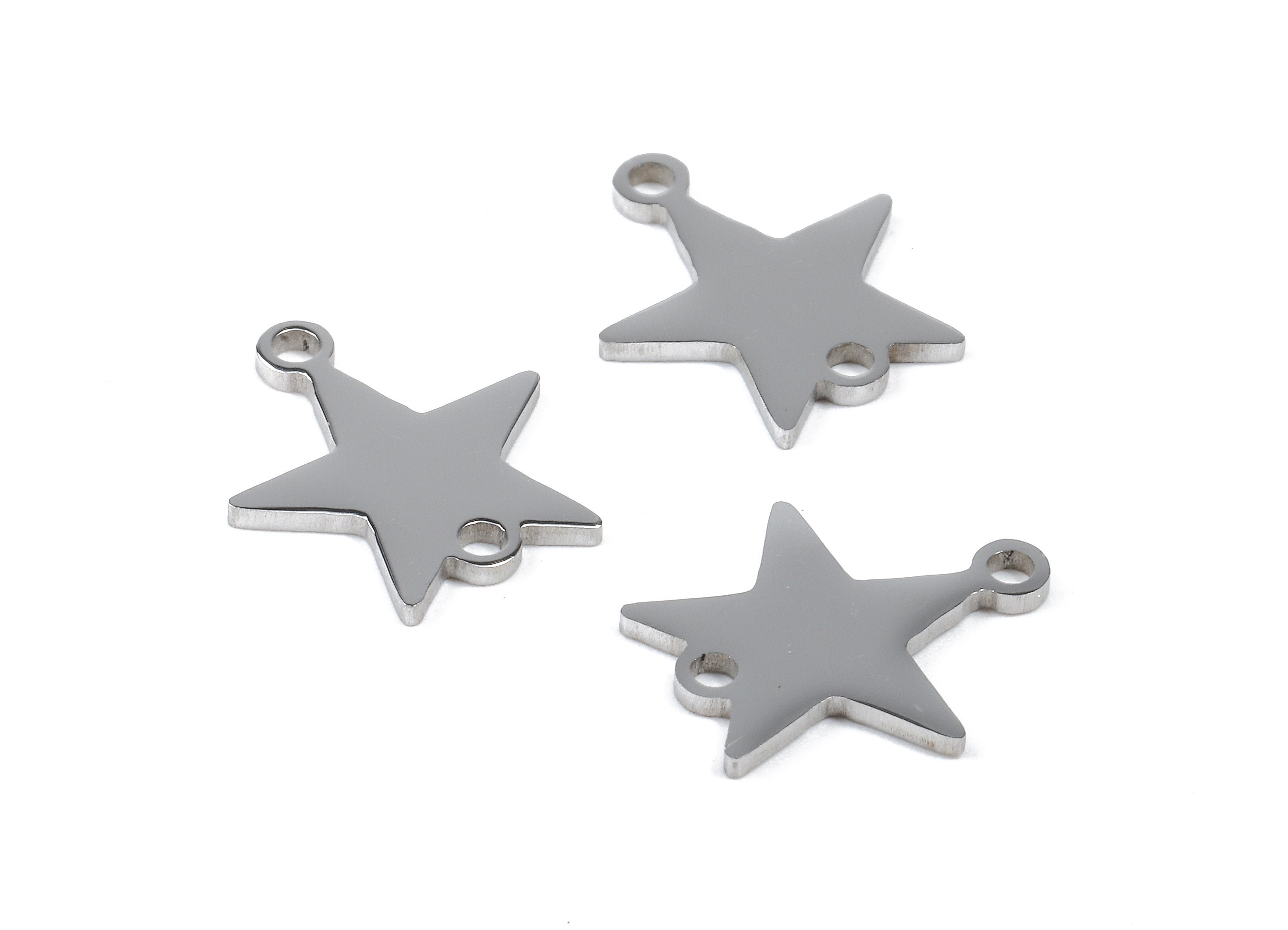 Stainless Steel Star Connector - Star Earrings Charms and Pendant - Bracelet Pendant - 15.01x12.06x0.94mm - SS1117 - DOMEDBAZAAR