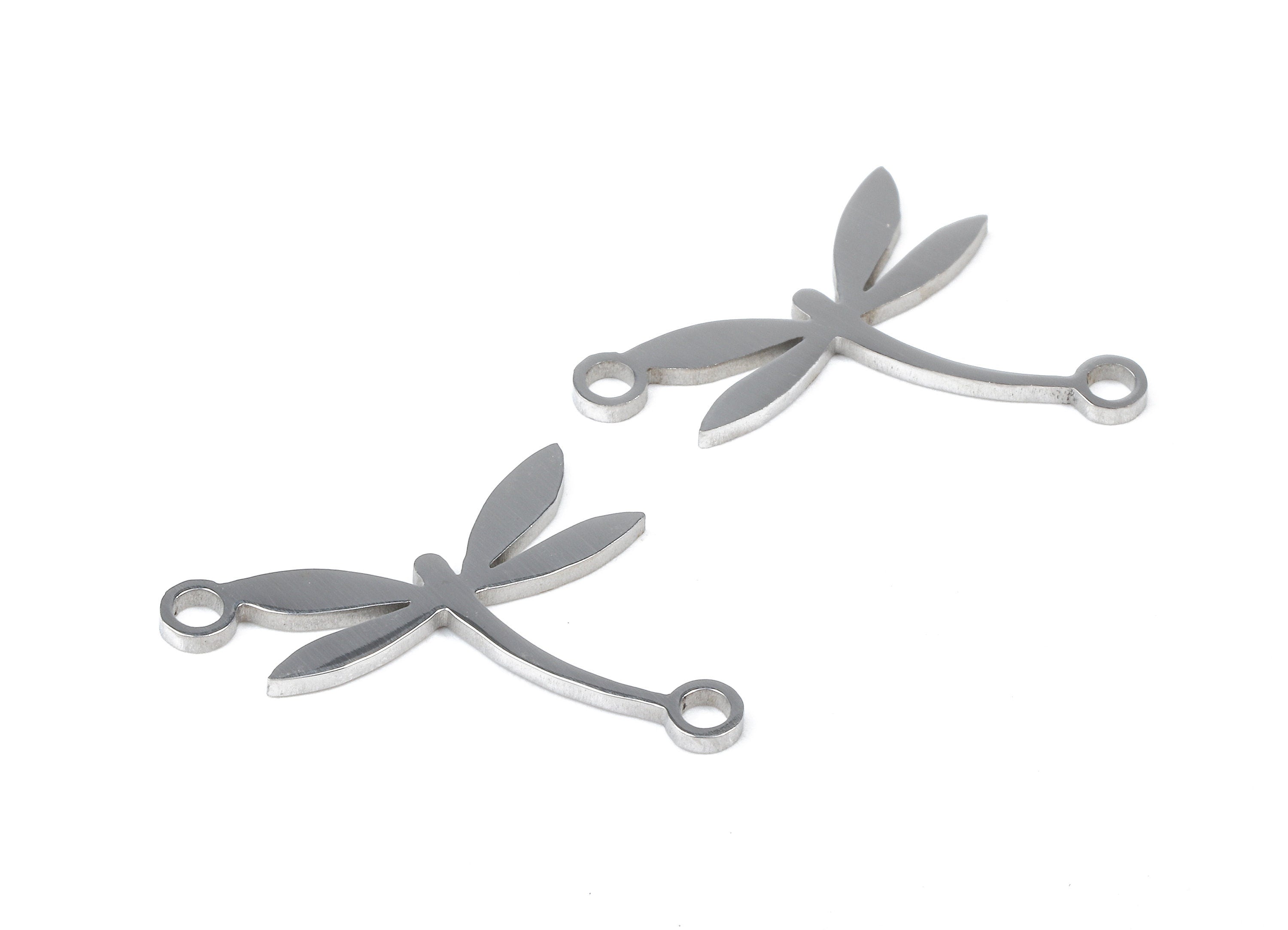 Stainless Steel Dragonfly Connector - Dragonfly Earrings Charms and Pendant - Bracelet Pendant - 20.23x18.83x1.06mm - SS1142 - DOMEDBAZAAR