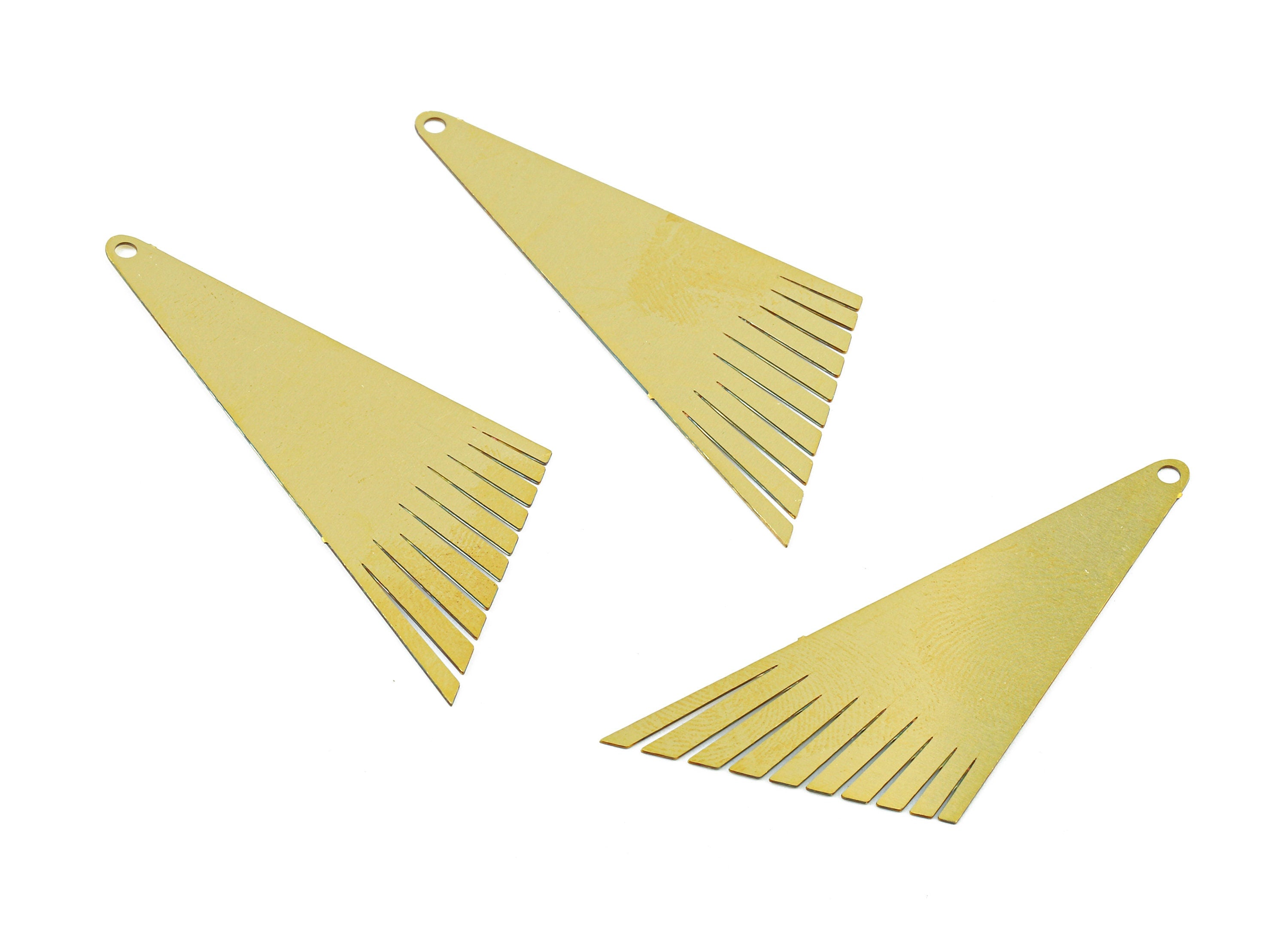 Personalized stamping blank - Brass Triangle Charms - Raw Brass Triangle Earrings and Pendant  - 45x25x0.3mm - JJB5741 - DOMEDBAZAAR