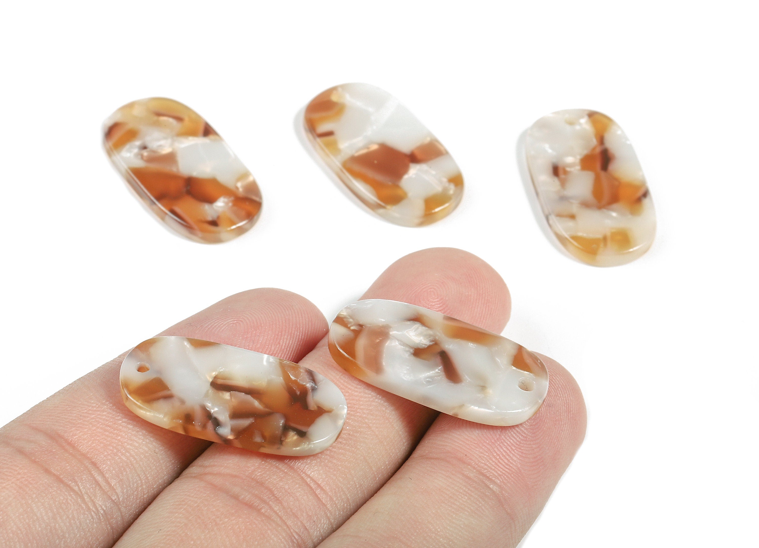 Acetate Oval Charms - Oval Earrings and Pendant - Earring Findings - Jewelry Supplys - Color Code: A376 - 26.38x14.11x2.63mm - AC1156-A376 - DOMEDBAZAAR