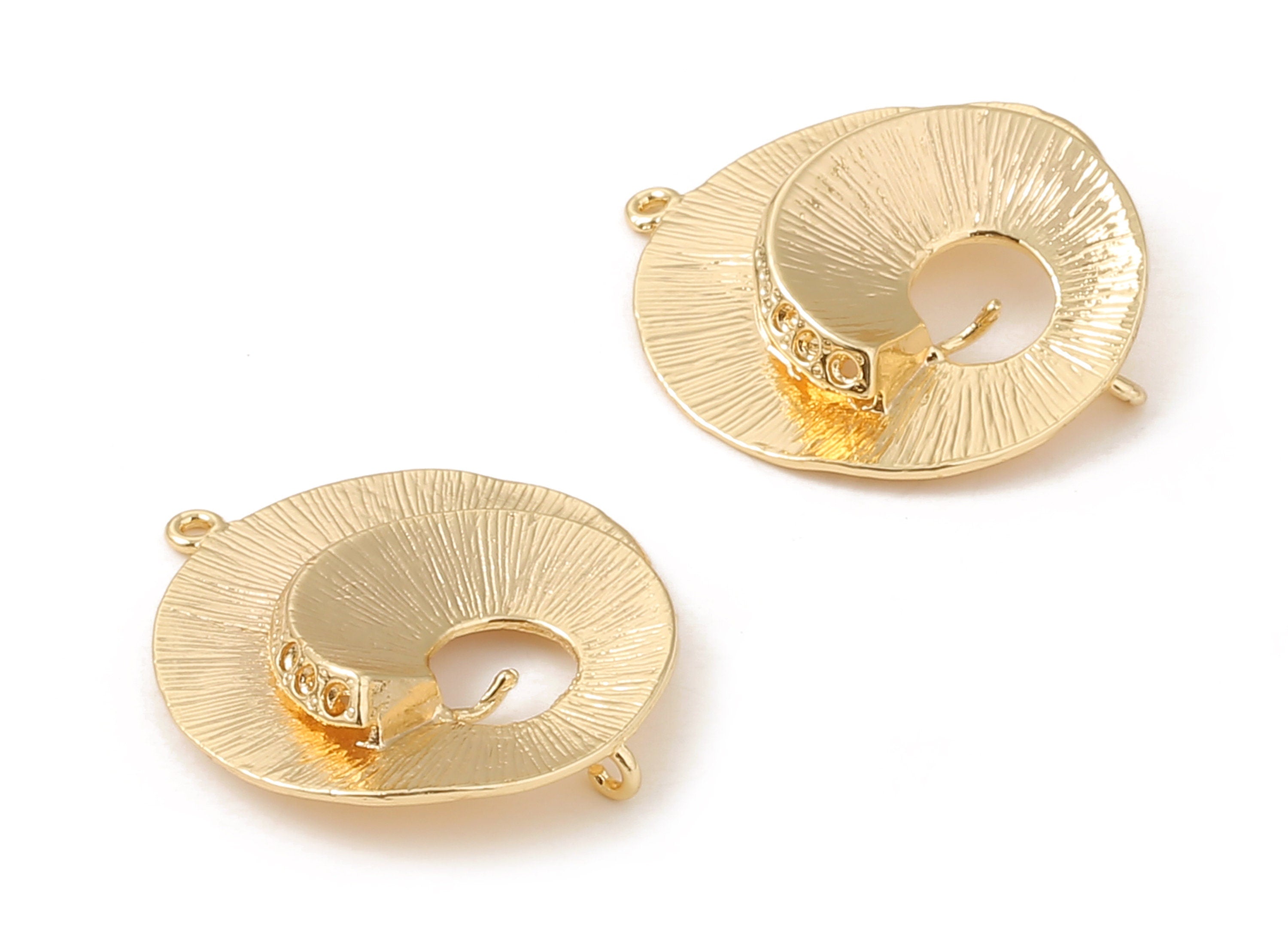 Brass Snail Earring Charms - Brass Snail Earring Pendant - 18K Real Gold Plated Brass - Jewelry Supplies - 26.66x23.17x0.94mm - RGP1083 - DOMEDBAZAAR