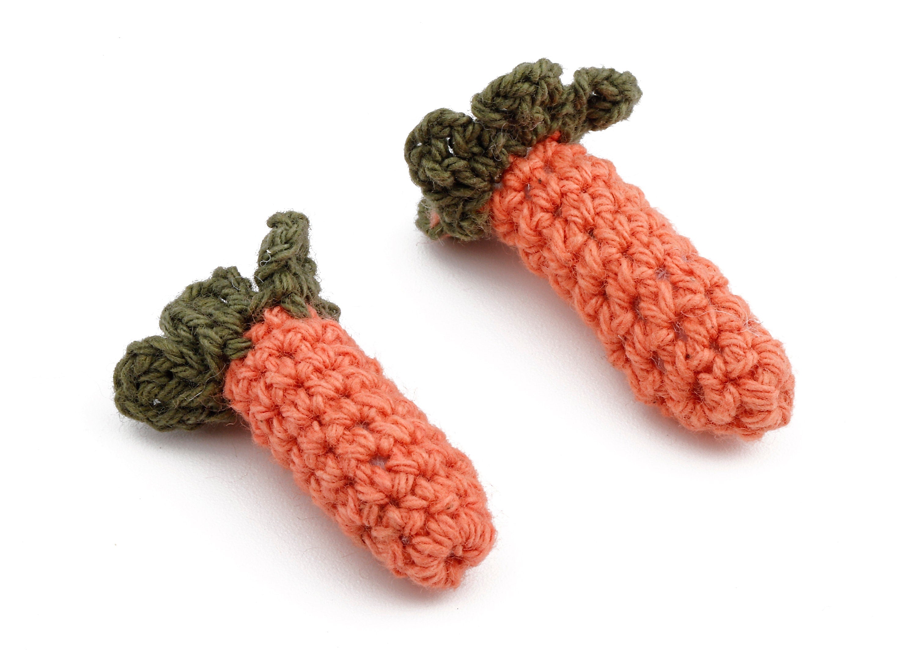 Crochet Carrot Earrings - Crochet Carrot Charms and Pendant - Handmade Earrings - 35.84x11.82mm - TS1076 - DOMEDBAZAAR