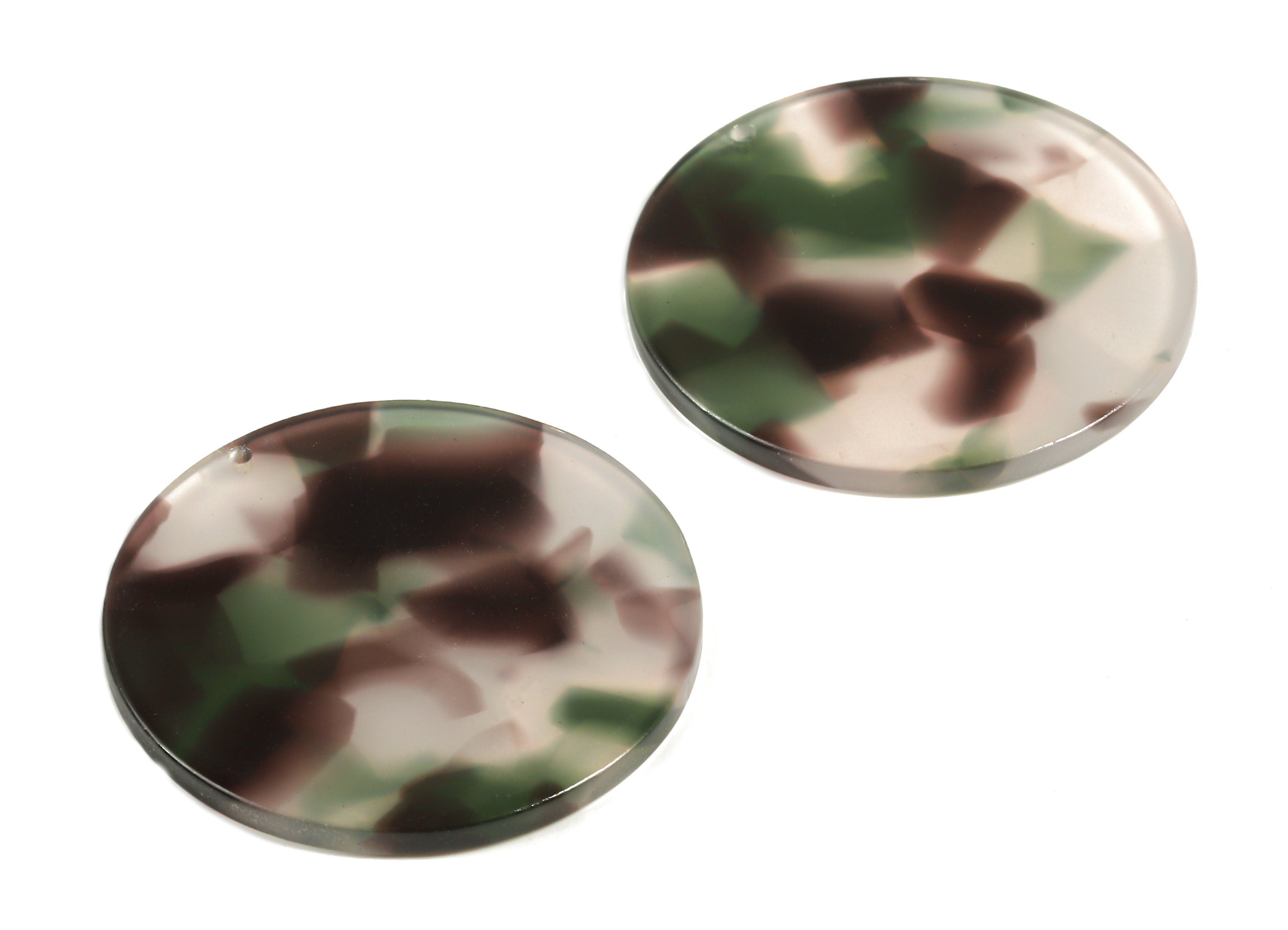 Acetate Round Charms - Round Earrings and Pendant - Earring Findings - Jewelry Supplies - Color Code: A349 - 37.4x37.4x2.54mm - AC1571-A349 - DOMEDBAZAAR