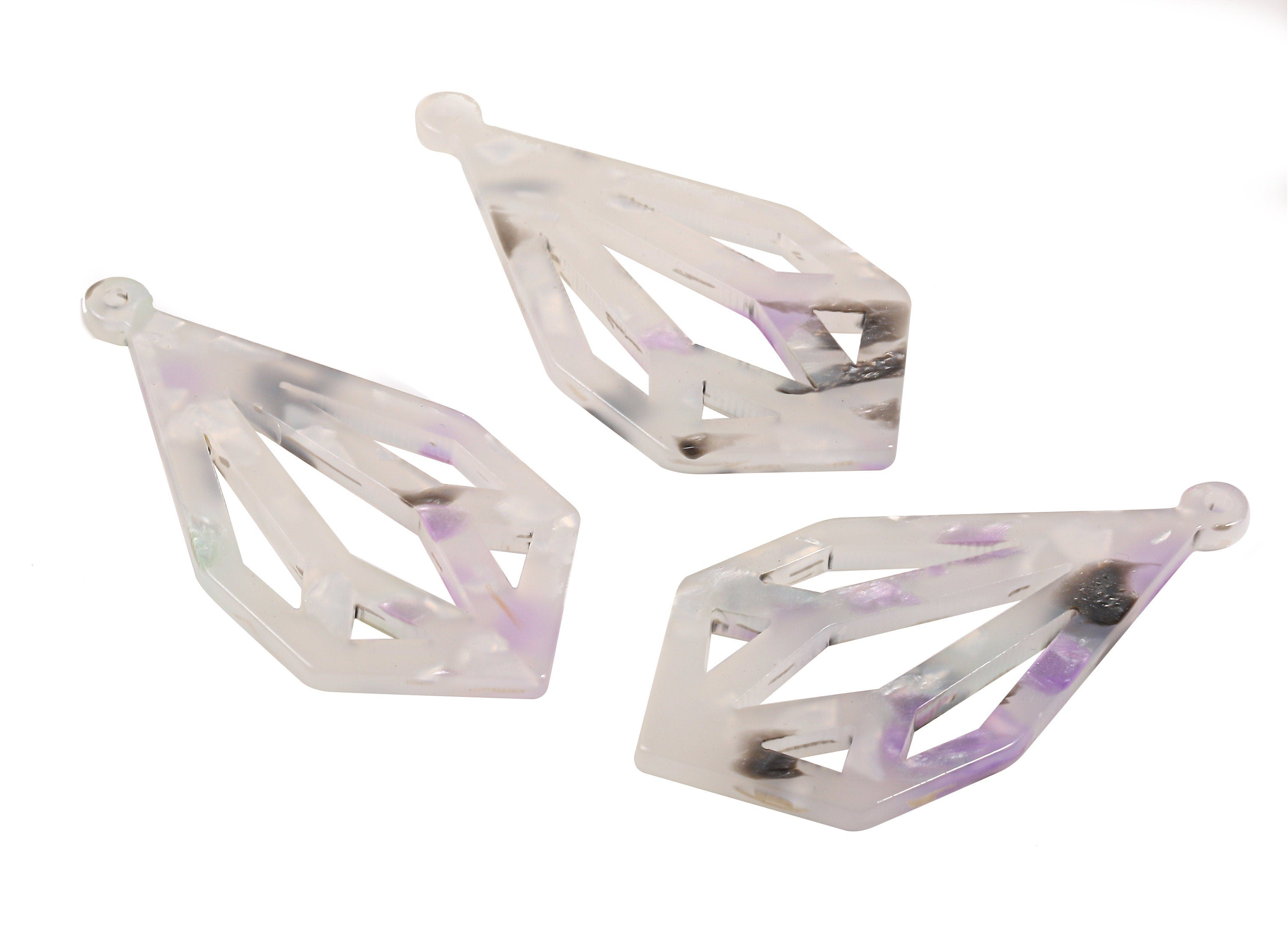Acetate Diamond Charms - Diamond Earrings and Pendant - Earring Findings - Color Code:A386 - 49.41x24.39x2.86mm - AC1724-A386 - DOMEDBAZAAR