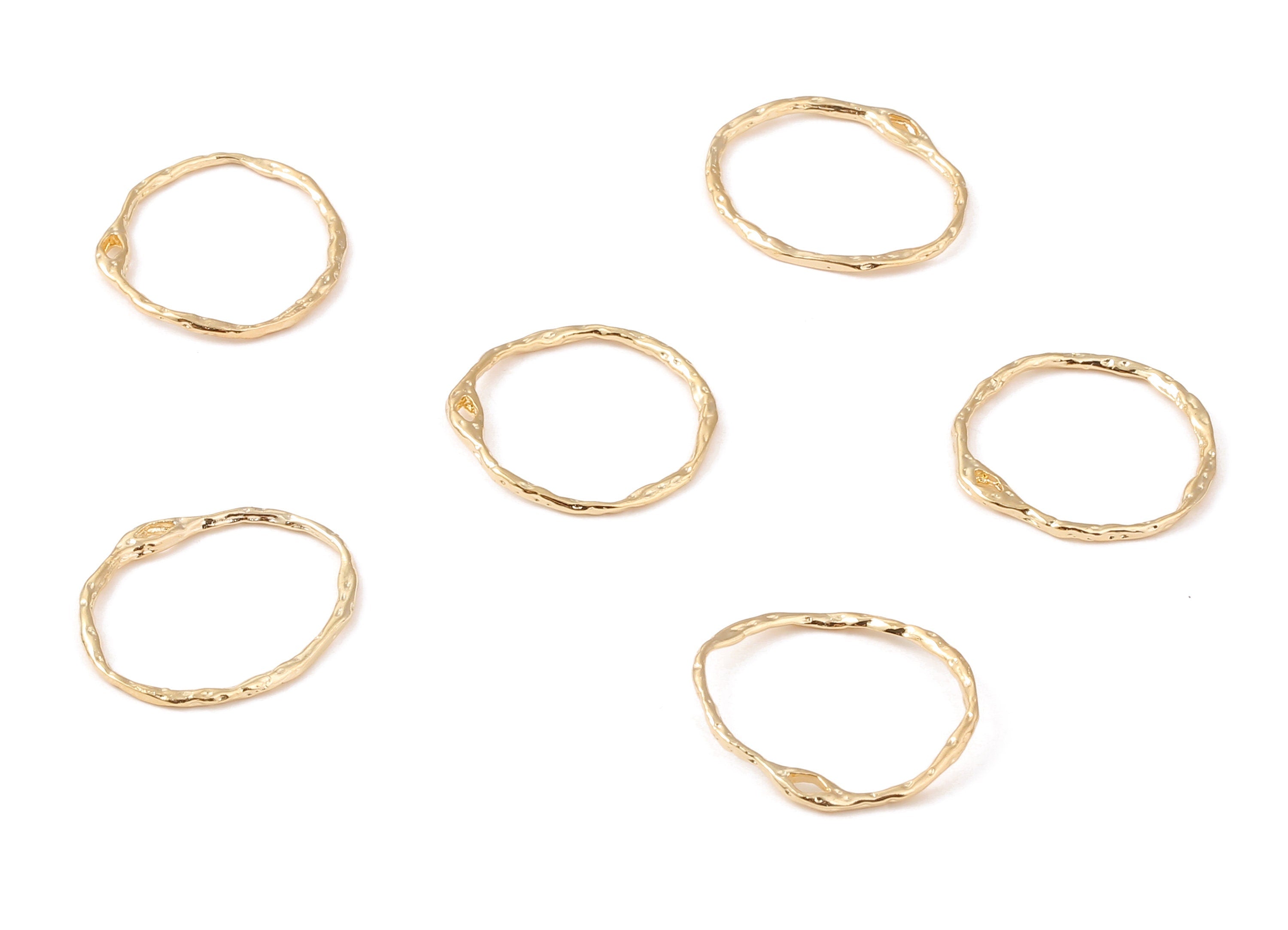 Brass Hoop Earring Charms - Brass Round Earring Pendant - 18K Real Gold Plated Brass - Jewelry Supplies - 20.95x20.36x1.14mm - RGP1200 - DOMEDBAZAAR