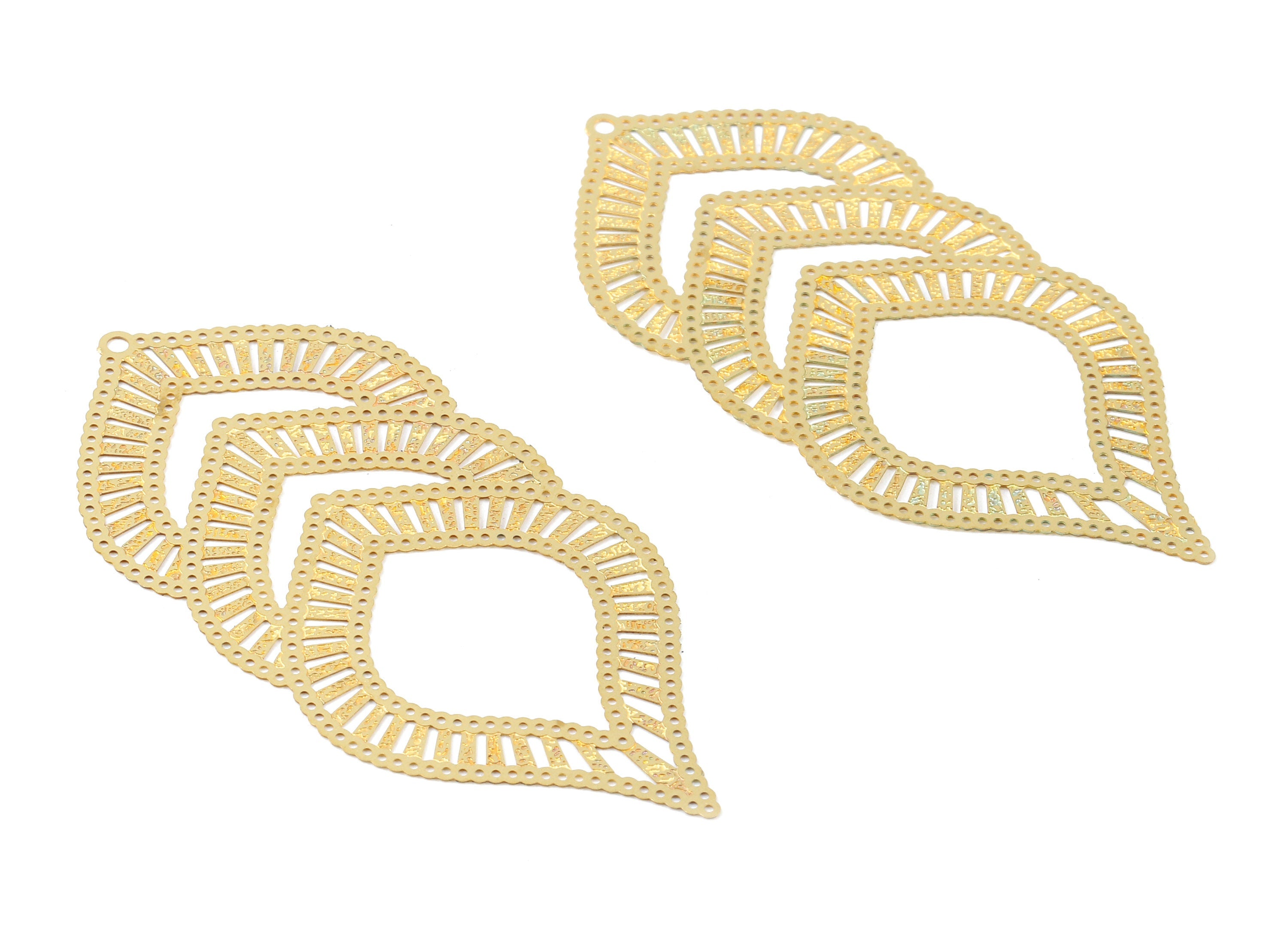 Raw Brass  Hollow Out Earring Charms - Exaggerated Earring Charms - Earring Findings - Jewelry Supplies - 70x44.9x0.3mm - JJB4151 - DOMEDBAZAAR