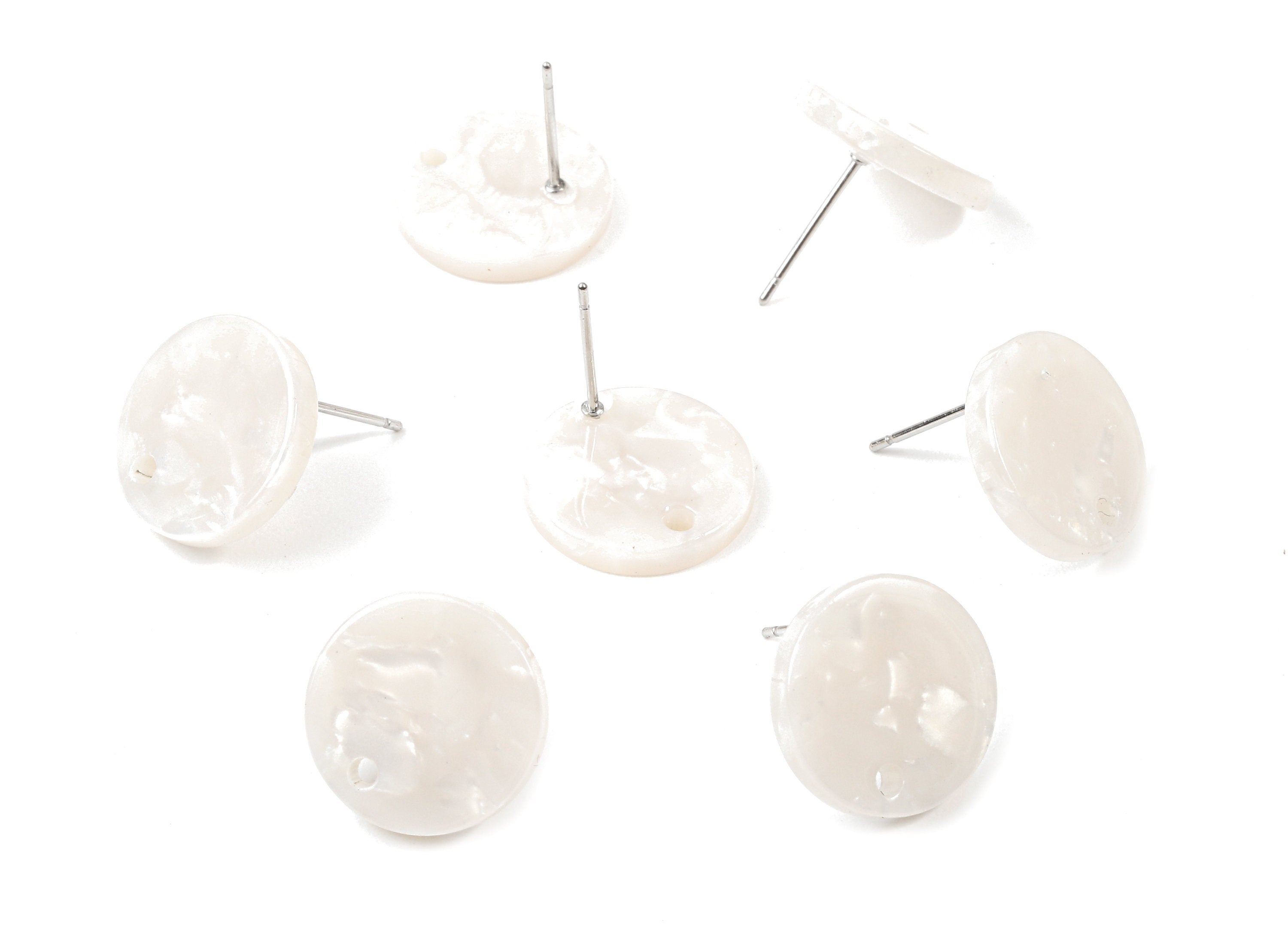 Acetate Round Earring Stud - Acetate Round Earring Post - Earring Post Findings - Color Code: A12 - 15x15x2.5mm - AC1672-A12 - DOMEDBAZAAR