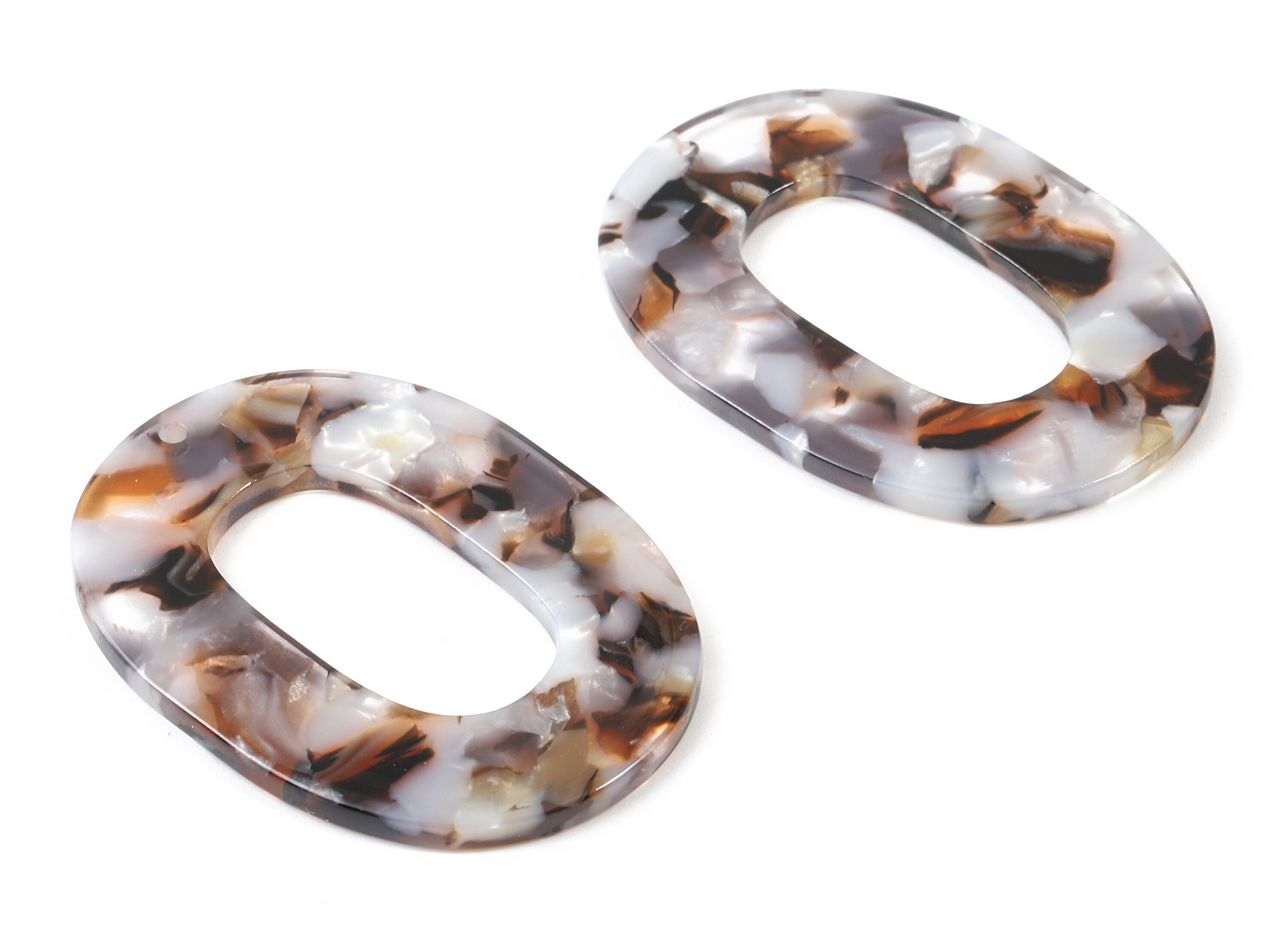 Acetate Oval Charms - Oval Earrings and Pendant - Earring Findings - Jewelry Supplies - Color Code: A412 - 46.67x34.35x2.62mm - AC1065-A412 - DOMEDBAZAAR