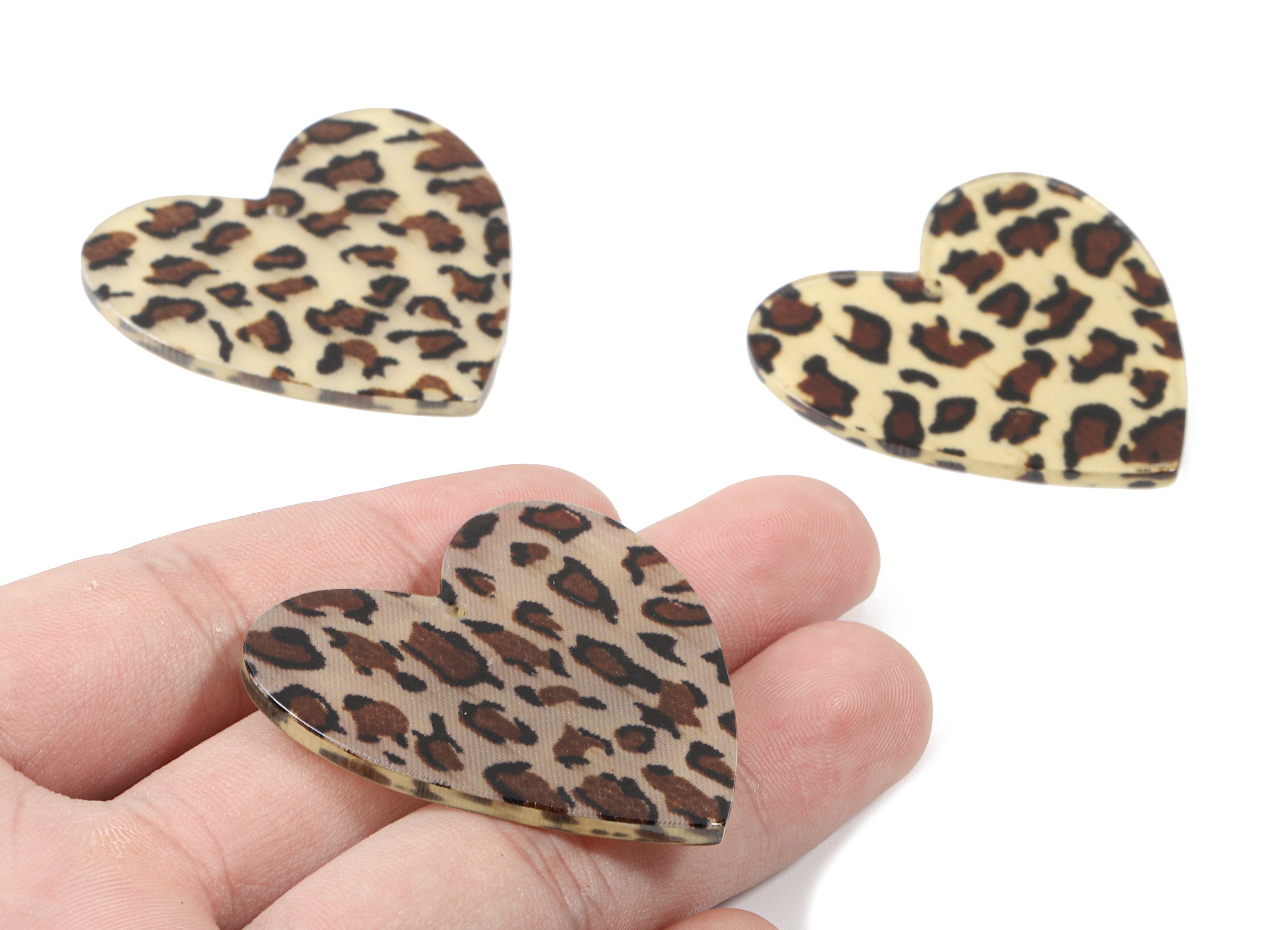 Acrylic Heart Charms - Heart Earring and Pendant - Earring Findings - Jewelry Supplies - Color Code: A128- 43.15x42.8x2.29mm - AC1746-A128 - DOMEDBAZAAR