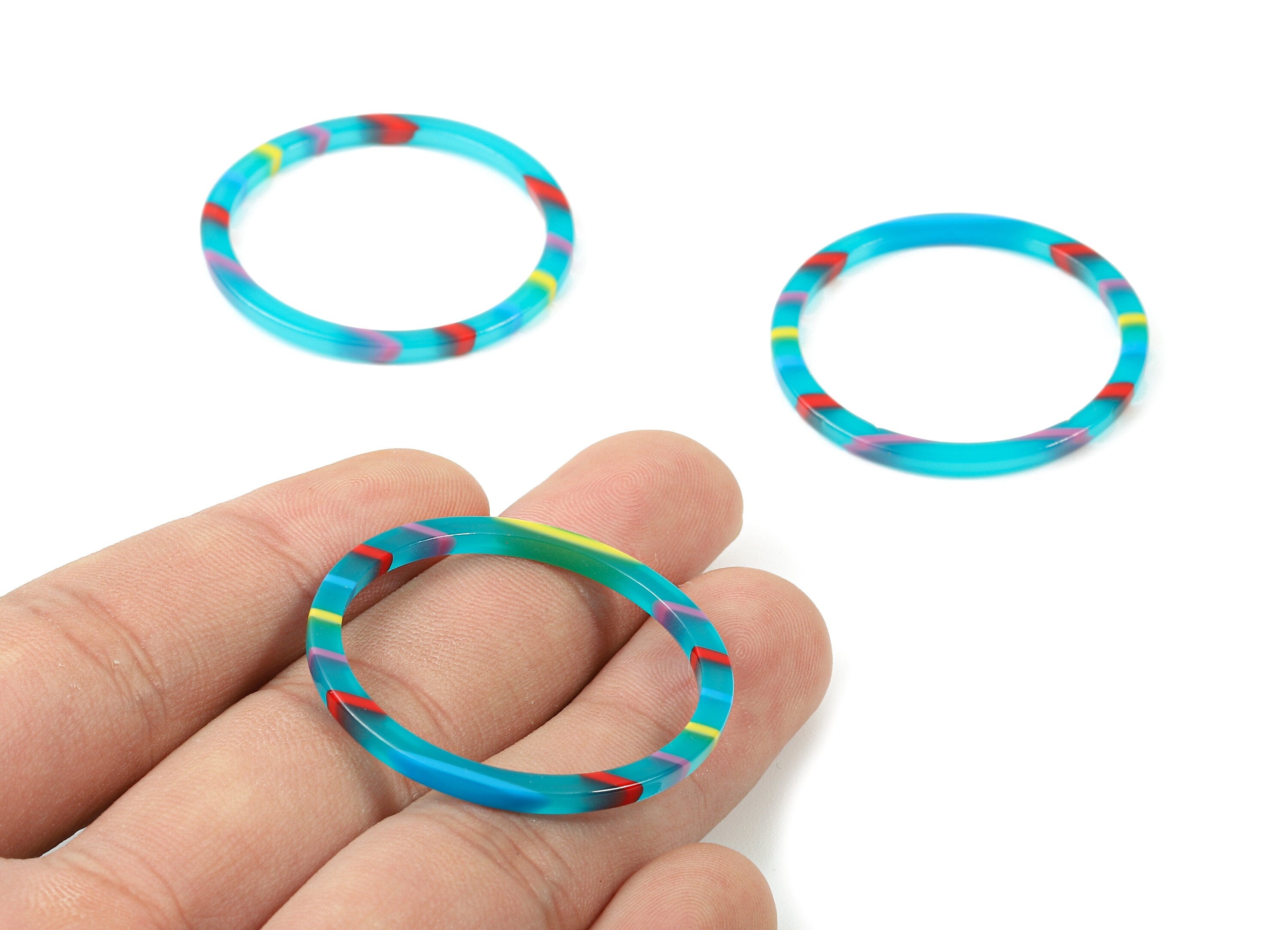 Acetate Circle Charms - Hoop Earring and Pendant - Earring Findings - Jewelry Supplies - Color Code: A139- 35x35x2.76mm - AC1193-A139 - DOMEDBAZAAR