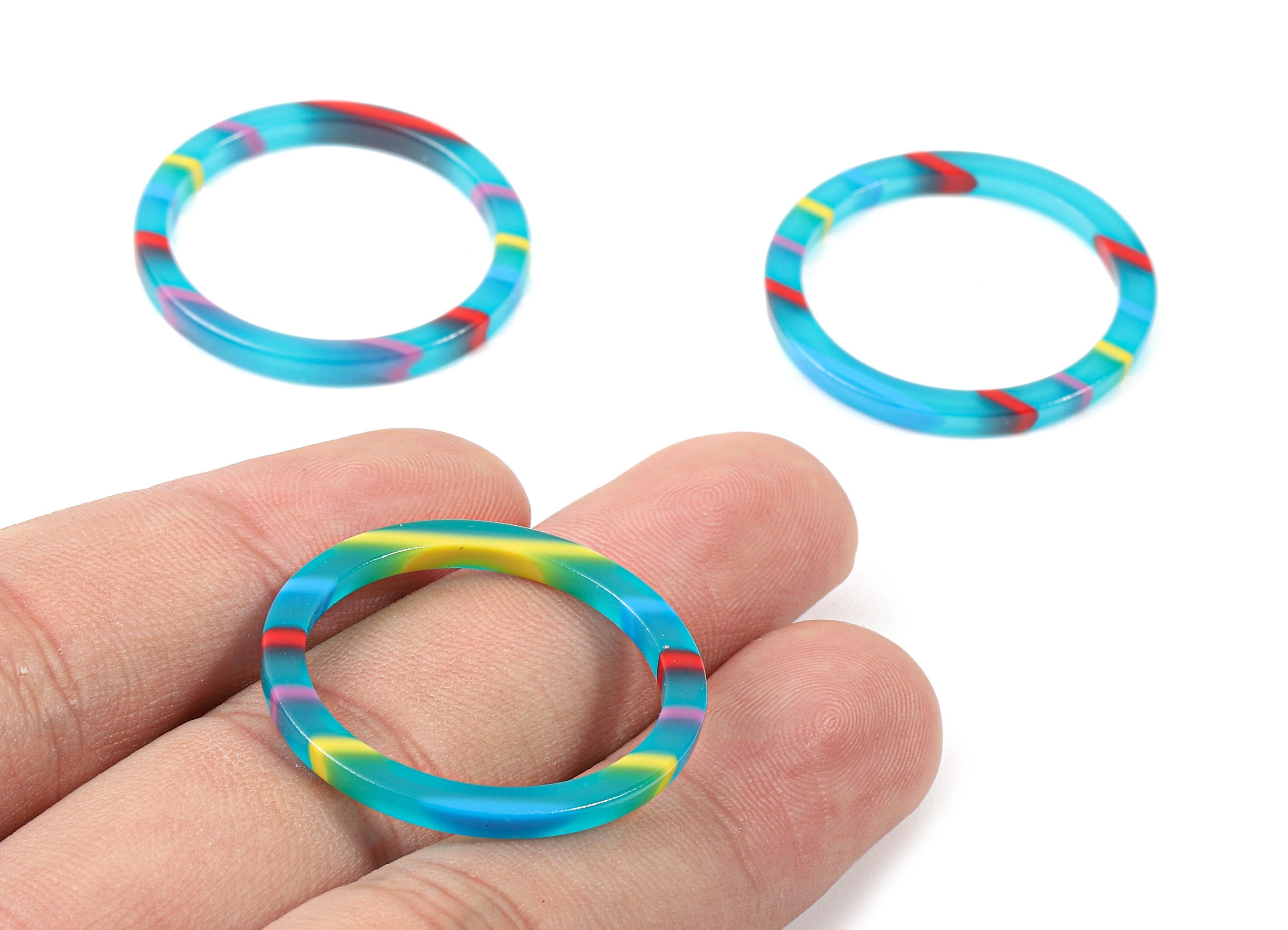 Acetate Circle Charms - Hoop Earring and Pendant -Earring Findings - Jewelry Supplies - Color Code: A139- 29.2x29.2x2.75mm - AC1194-A139 - DOMEDBAZAAR