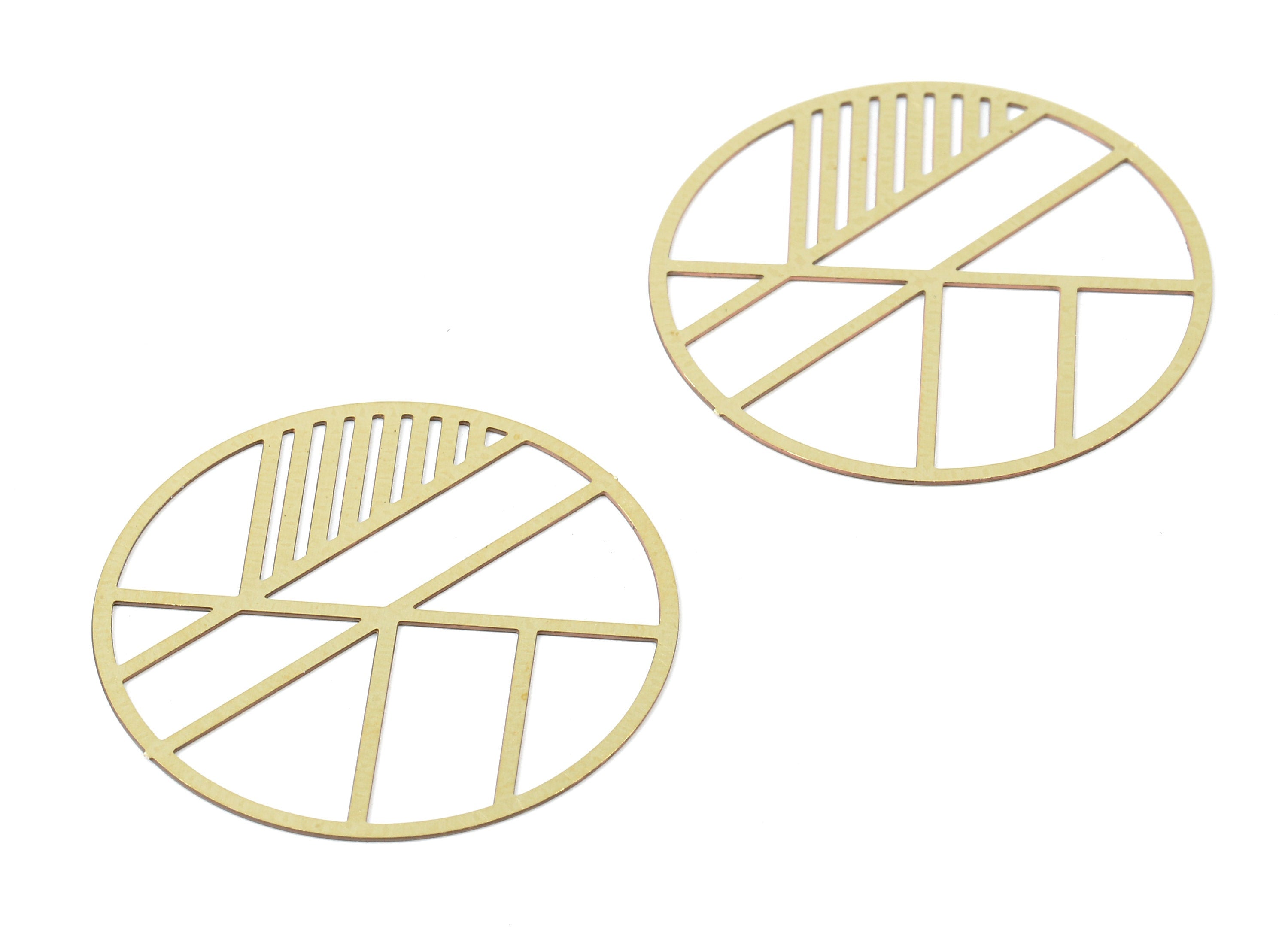 Brass Round Geometric Charms - Raw Brass Round Earrings and Pendant - Brass Necklace Charms - Jewelry Supplies - 30x30x0.3mm - JJB5770 - DOMEDBAZAAR