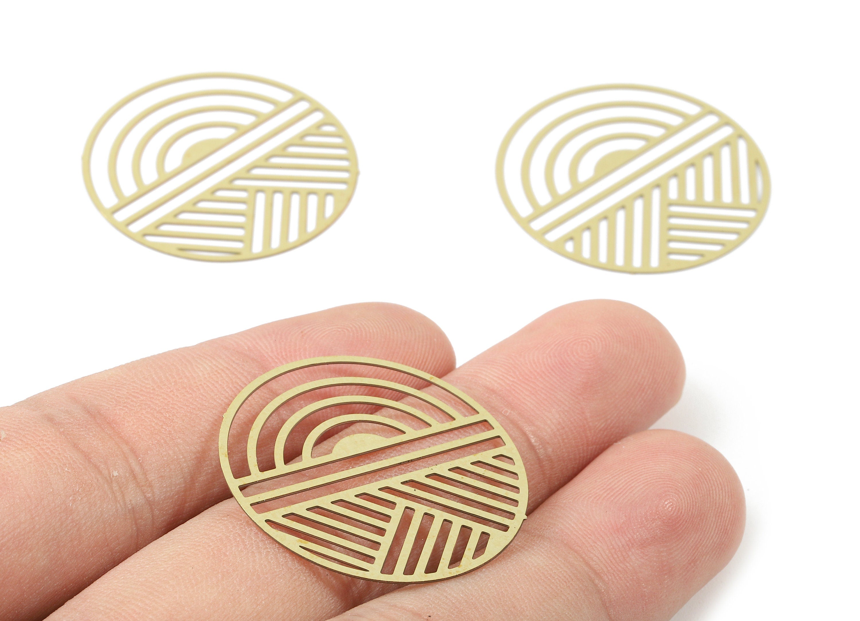 Brass Round Geometric Charms - Raw Brass Round Earrings and Pendant - Brass Necklace Charms - Jewelry Supplies - 29.78x29.78x0.3mm - JJB5772 - DOMEDBAZAAR