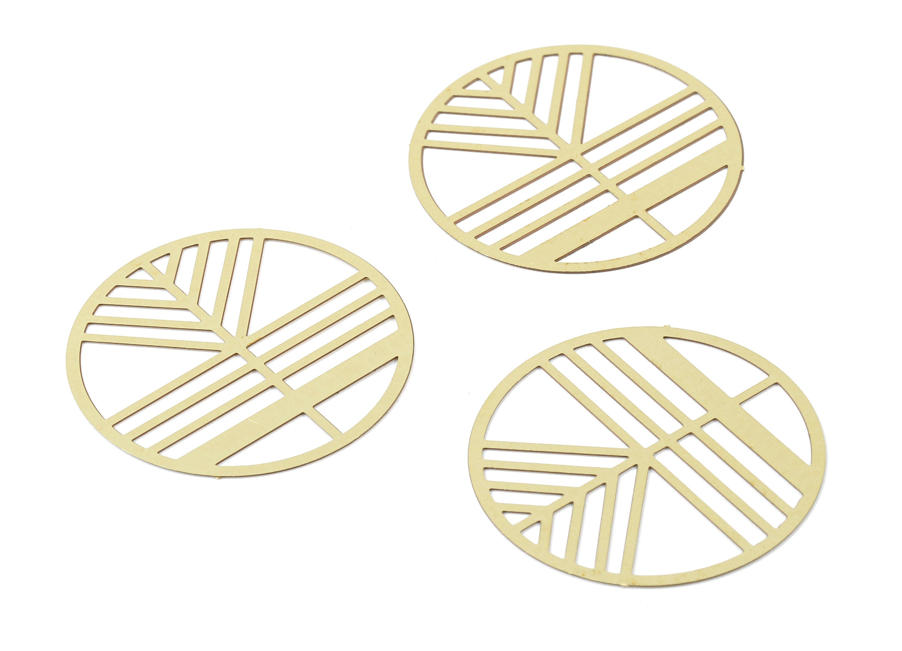 Brass Round Geometric Charms - Raw Brass Round Earrings and Pendant - Brass Necklace Charms - Jewelry Supplies - 30x30x0.3mm - JJB5771 - DOMEDBAZAAR