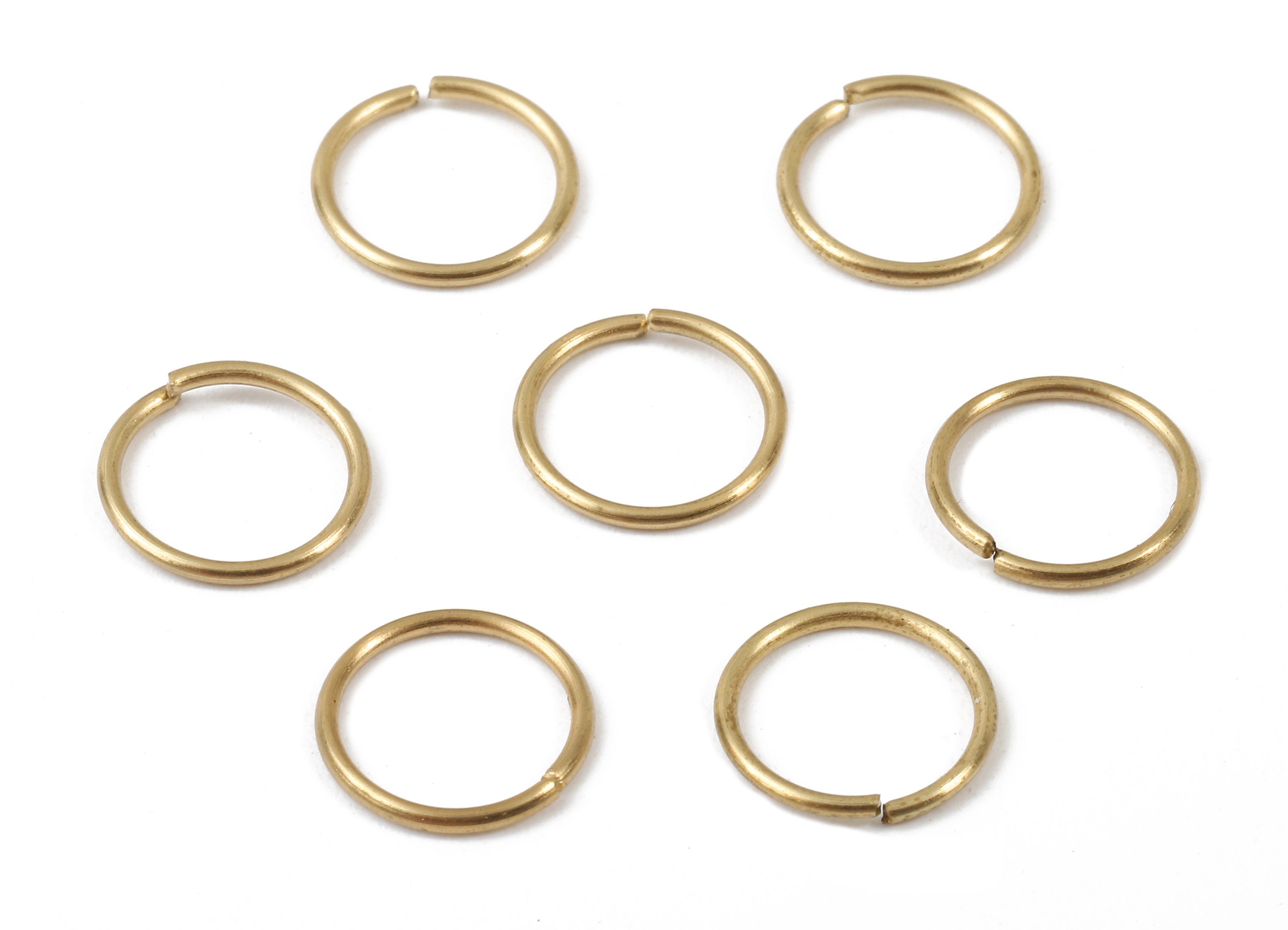 Brass 0.8x9 Jump Rings - Brass Open Jump Rings - Brass Connectors - Raw Brass Jump Ring Findings - Jewellery Supplies - 9x9x0.8mm - PP2953 - DOMEDBAZAAR