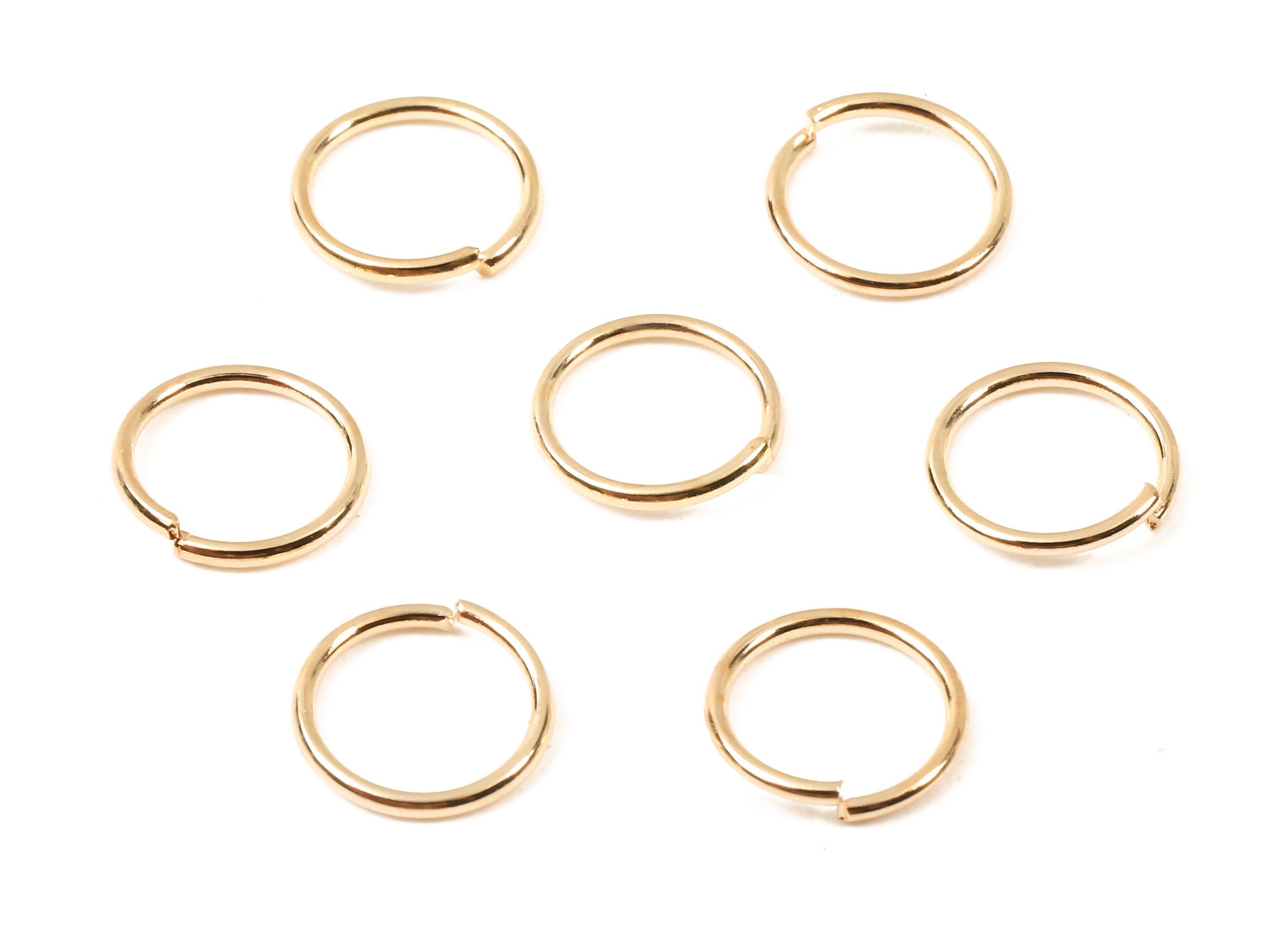 Brass 0.8x8 Jump Rings - Brass Open Jump Rings - Brass Connectors - Gold Tone Plated Brass - Jewellery Supplies - 8x8x0.8mm - PP2952G - DOMEDBAZAAR