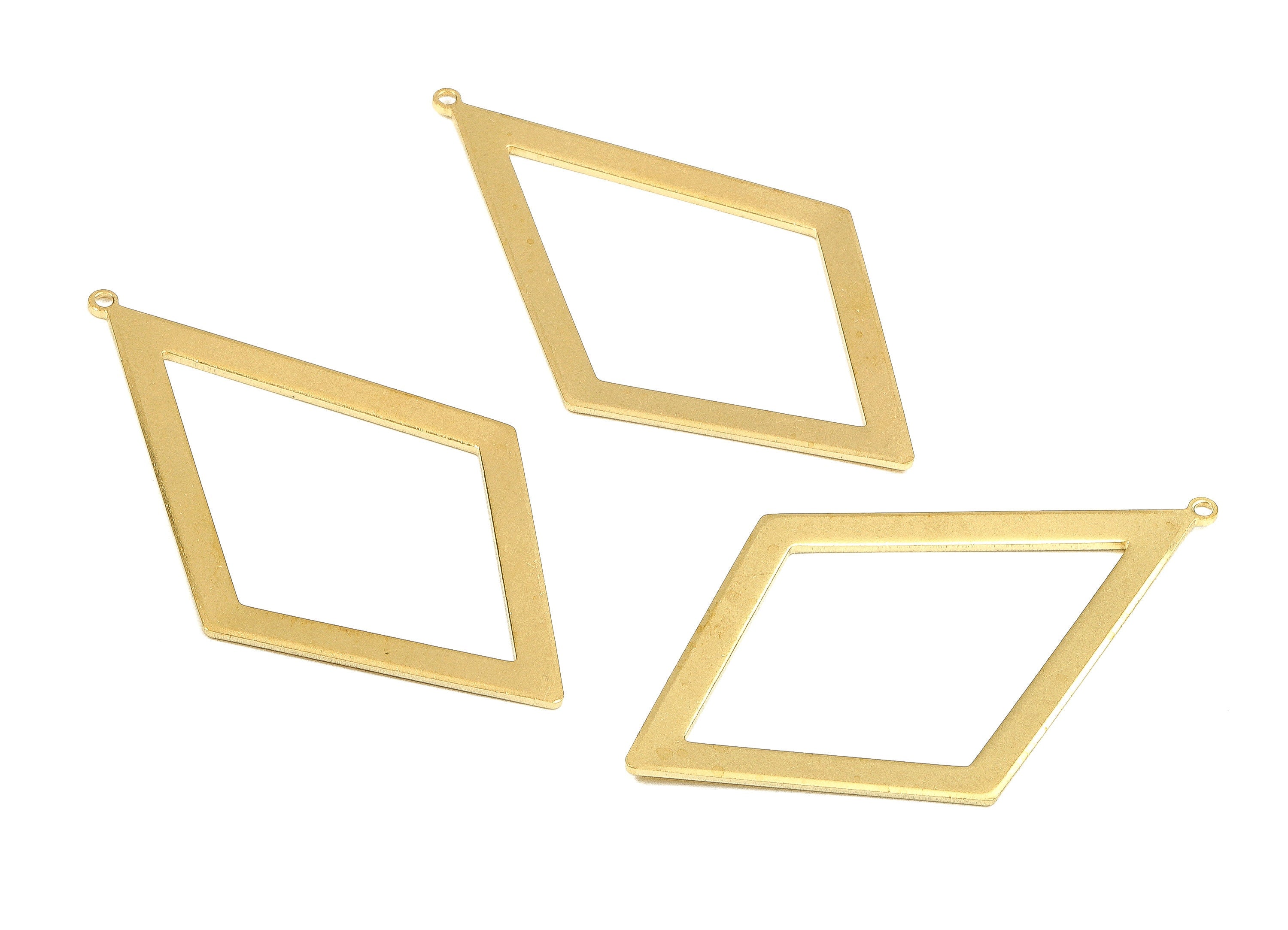 Brass Diamond Charms - Raw Brass Diamond Earrings and Pendant - Earring Findings - Jewelry Supplies - 54,91x32x1mm - PP2376 - DOMEDBAZAAR