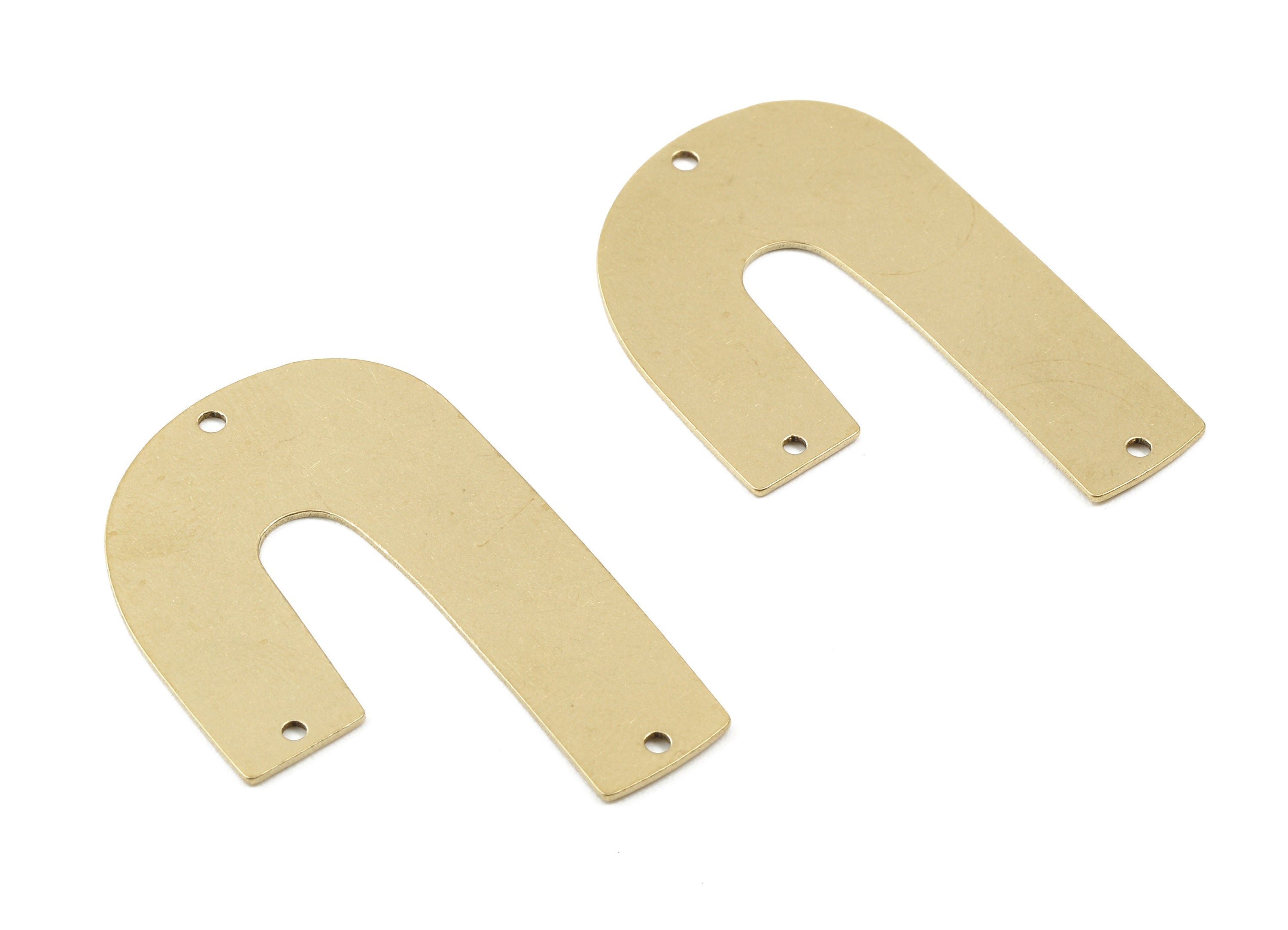 Brass U Connectors - Raw Brass U Pendant Necklace - Brass Connector Charms - 3 Holes - Jewelry Supplies - 39.65x26.17x0.62mm - PP2962 - DOMEDBAZAAR