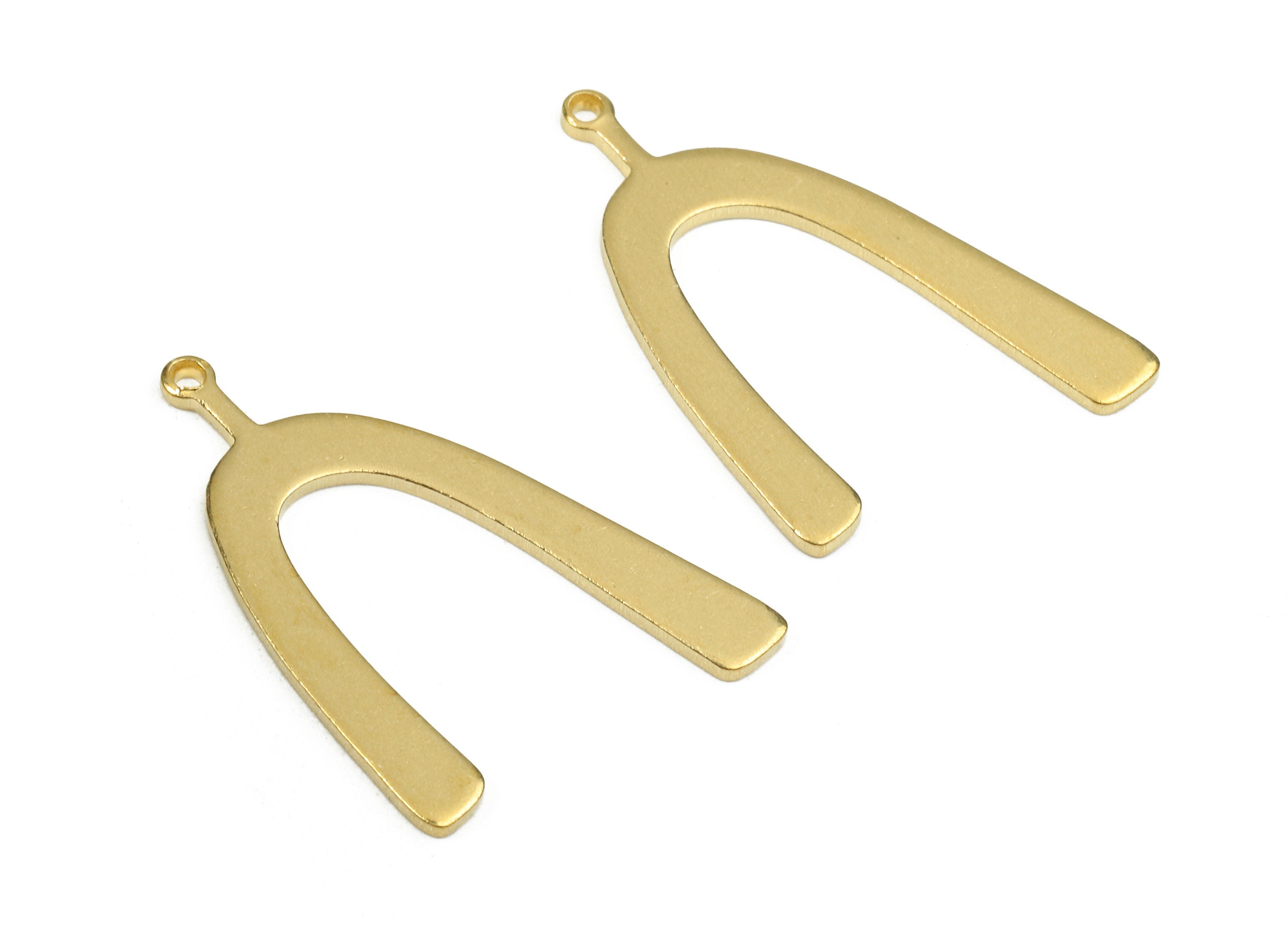Brass U Charms - Raw Brass U Earrings and Pendant - Brass U Necklace - Jewelry Supplies - 32.57x20.71x1.27mm - PP2589 - DOMEDBAZAAR