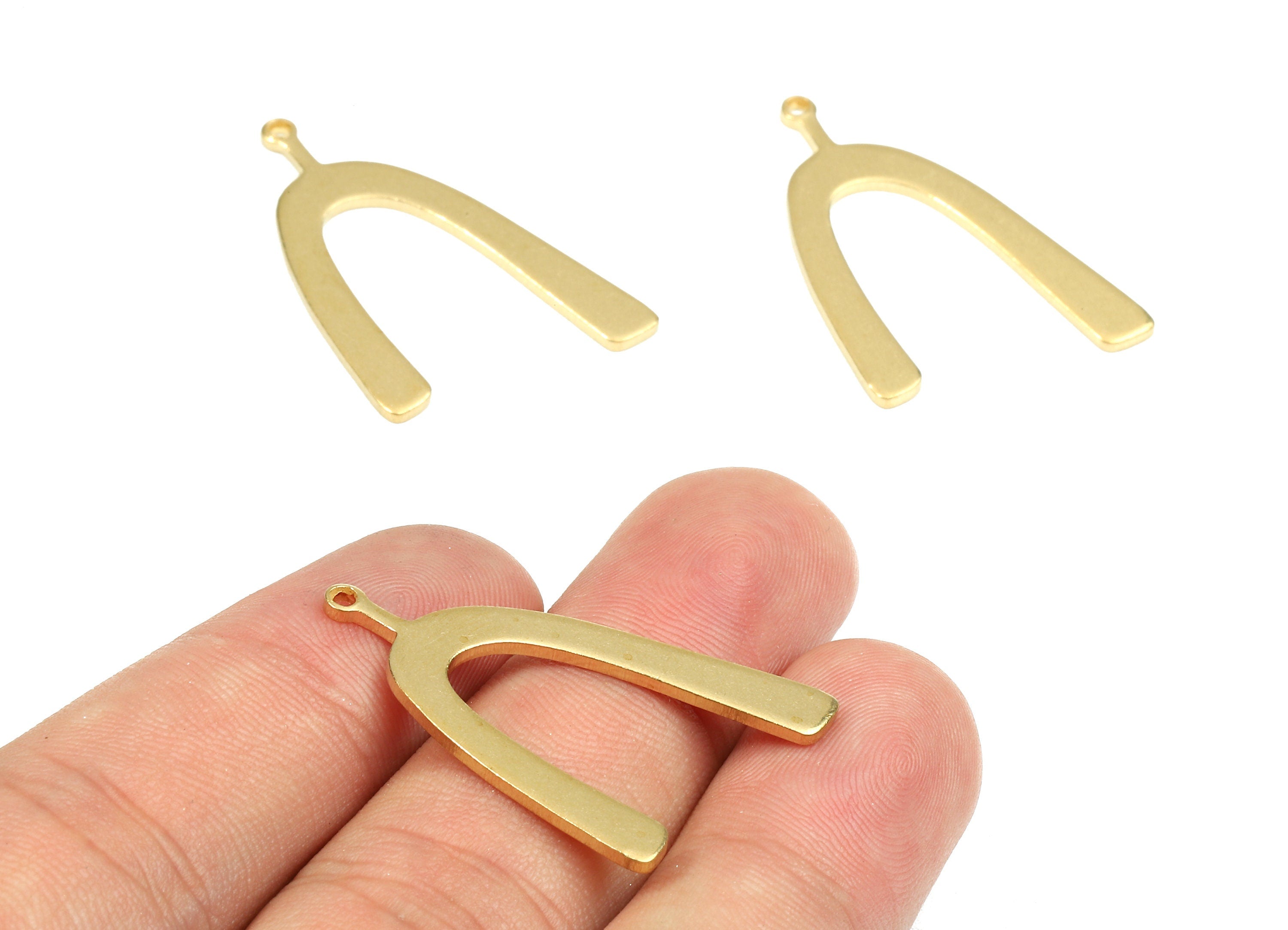 Brass U Charms - Raw Brass U Earrings and Pendant - Brass U Necklace - Jewelry Supplies - 32.57x20.71x1.27mm - PP2589 - DOMEDBAZAAR