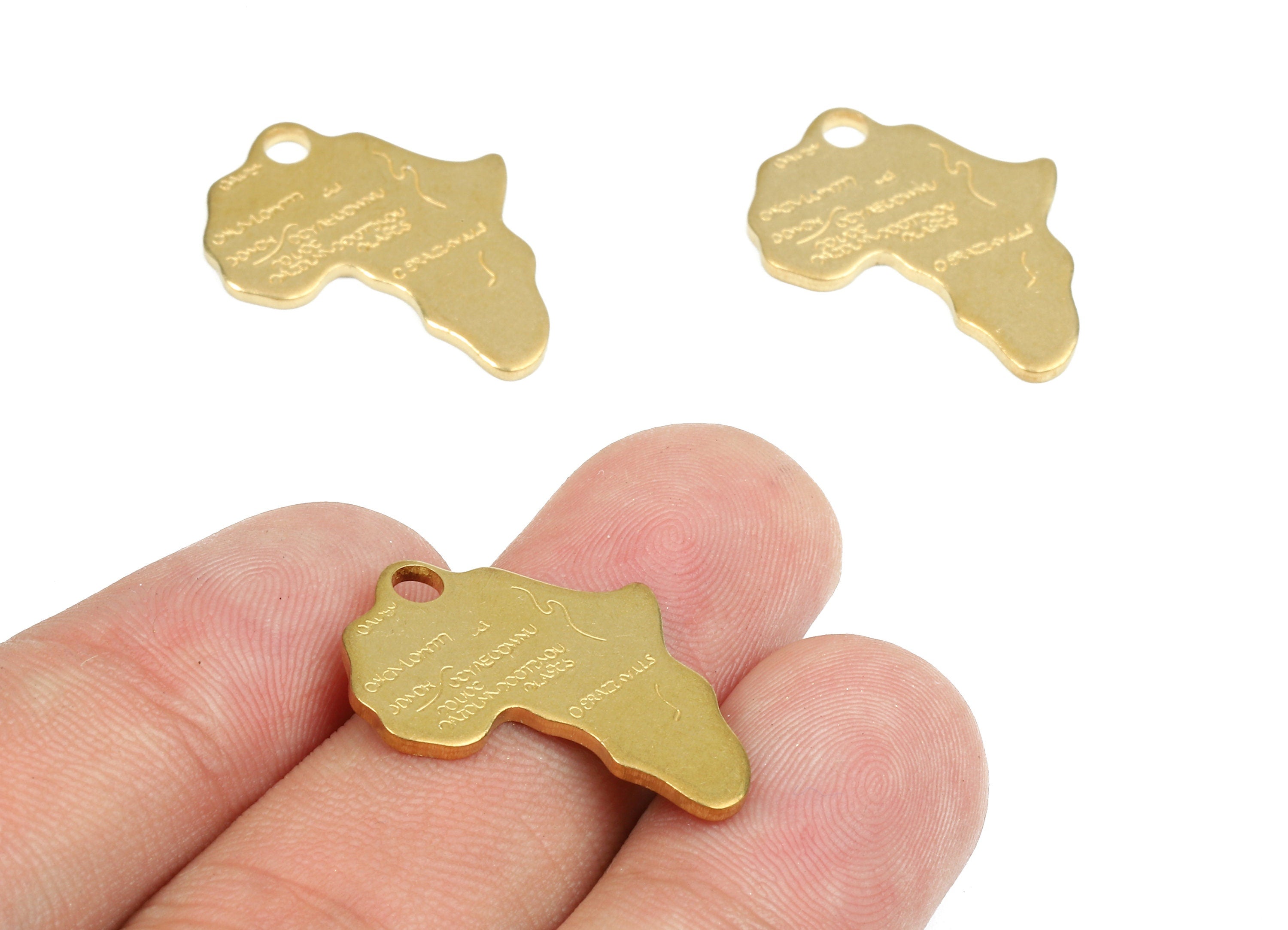 Brass Africa Continent Charms - Raw Brass Africa Earrings and Pendants - Africa Necklace - Jewelry Supplies - 24.87x20.09x1.19mm - PP2458 - DOMEDBAZAAR