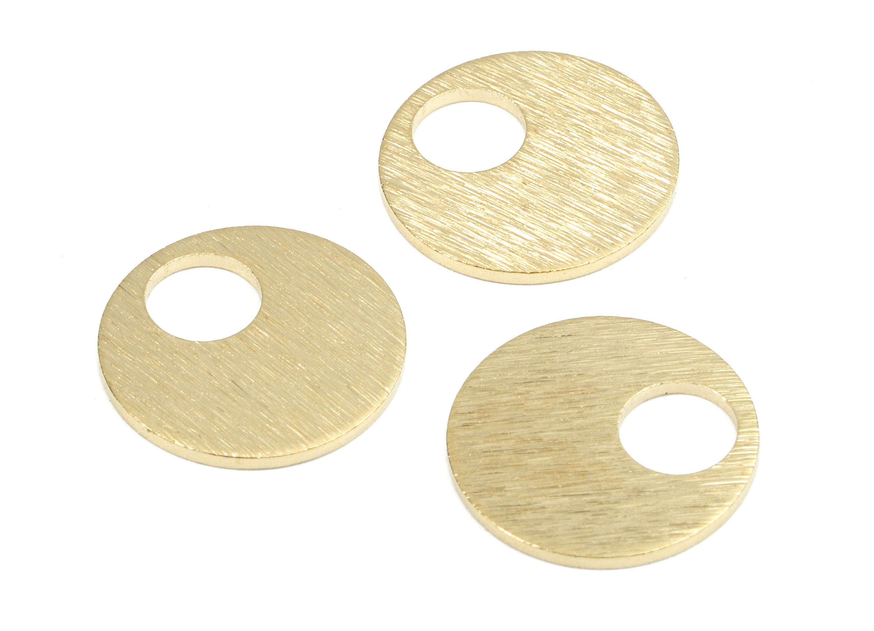 Brass Round Charms - Round Textured Raw Brass Earrings and Pendant - Earring Findings - Jewelry Supplies - 15.84x15.84x1.26mm - PP2685 - DOMEDBAZAAR