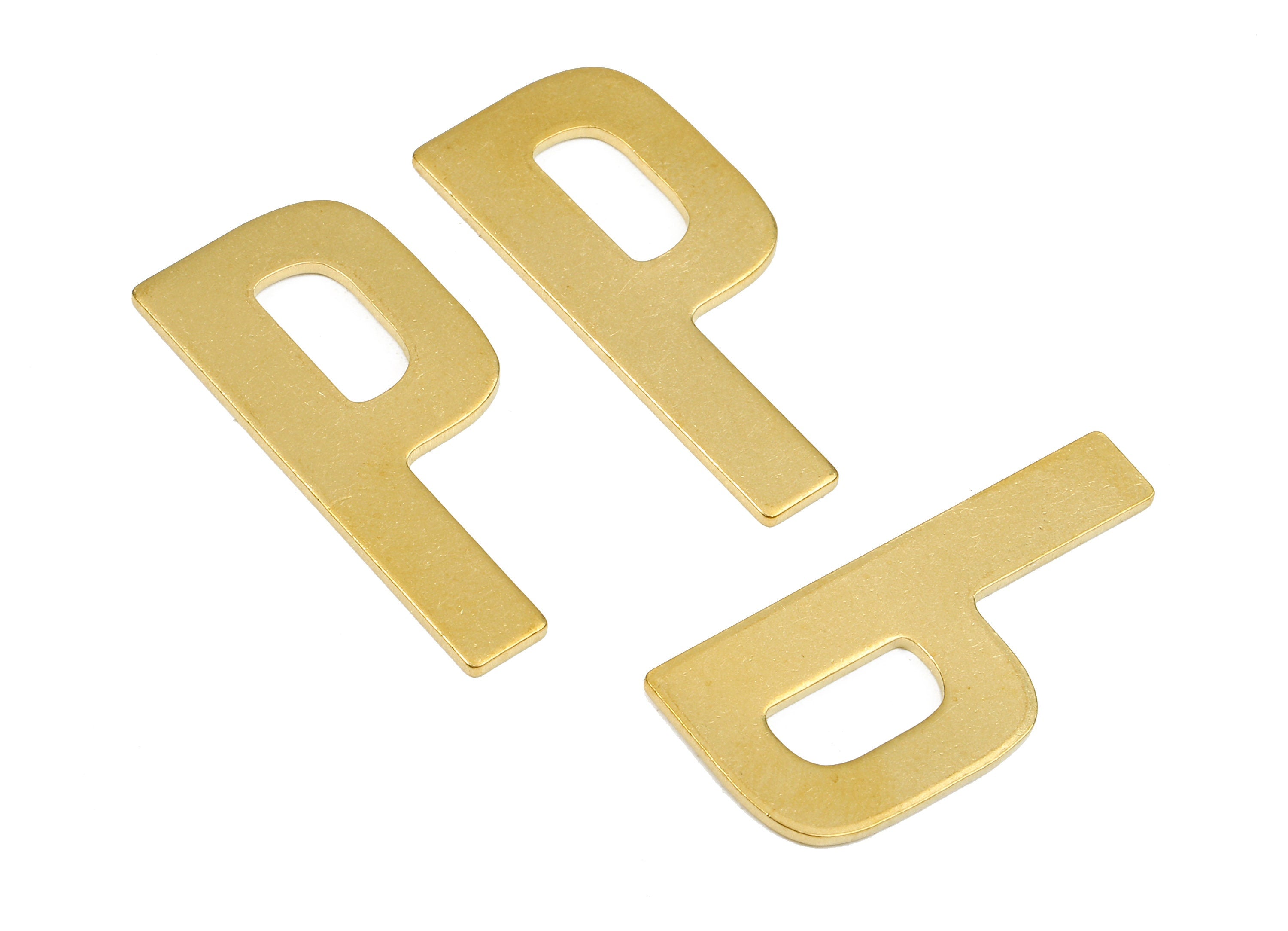 Brass P Blank - Raw Brass Letter P Blank - Brass Letter Wallart Decoration - Brass Alphabet P Blank - 30.02x13.81x1.18mm - PP2744 - DOMEDBAZAAR