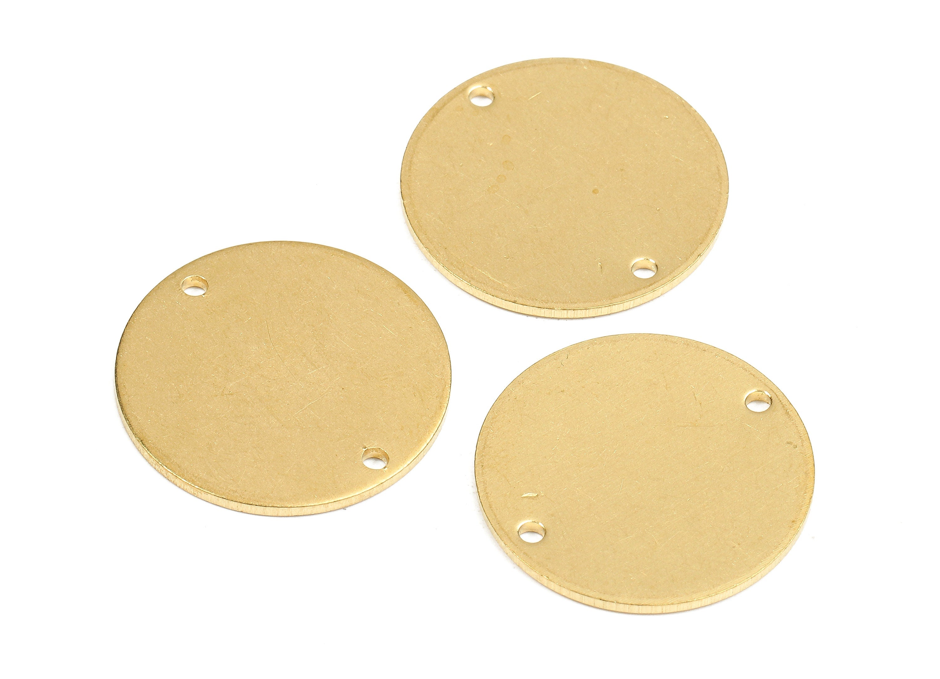 Personalized stamping blank - Brass Round Connectors - Raw Brass Coin Pendant and Necklace - Brass Connector Charms - 20x20x1.13mm - PP2401 - DOMEDBAZAAR