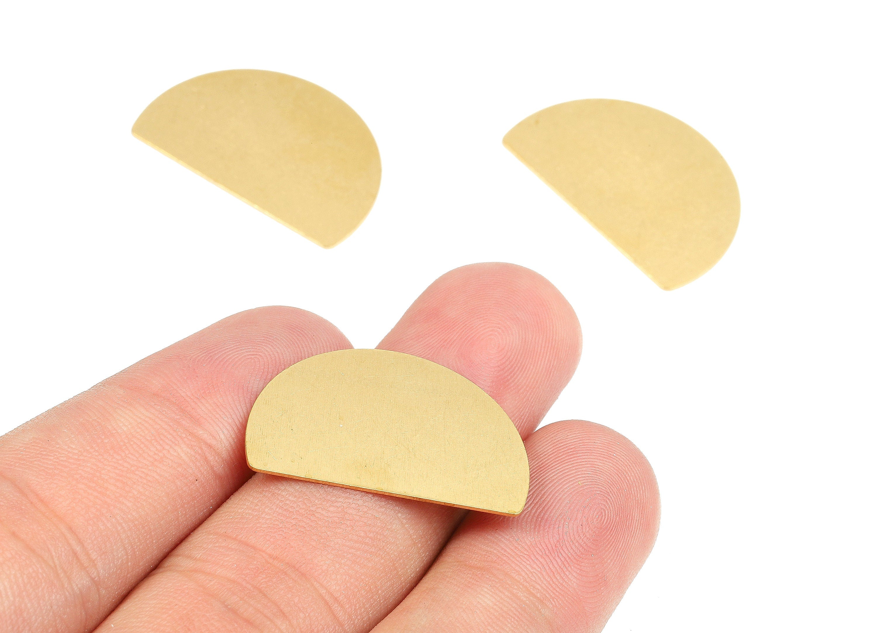 Brass D Blank - Raw Brass D Blank - Brass D Tag - Brass Stamping Tag - Brass Blank Findings - 26.48x17.57x0.55mm - PP2415 - DOMEDBAZAAR